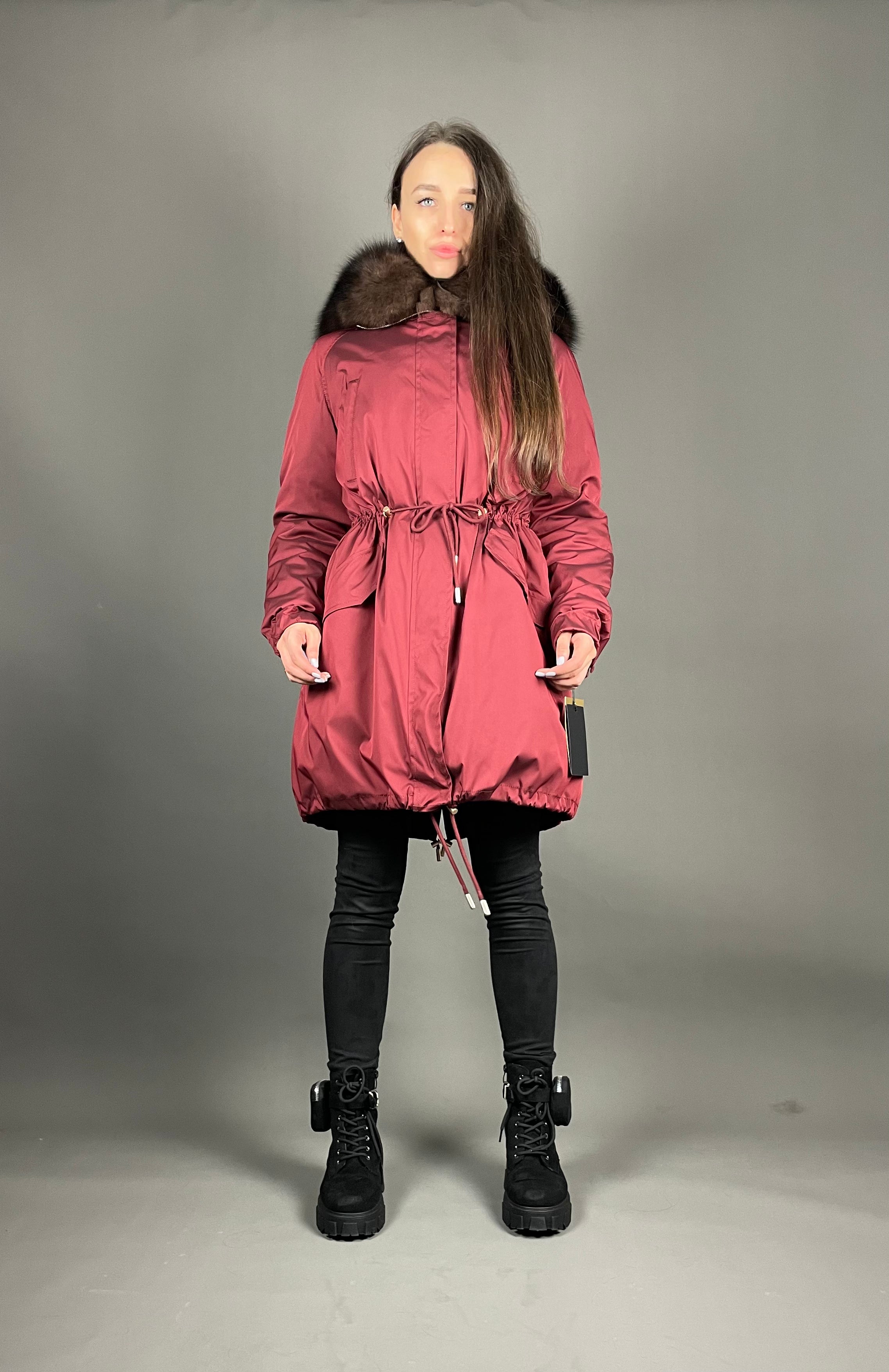 Parka LUX Bordo (193) / Brown (M3) / Rex sievietēm 95 cm