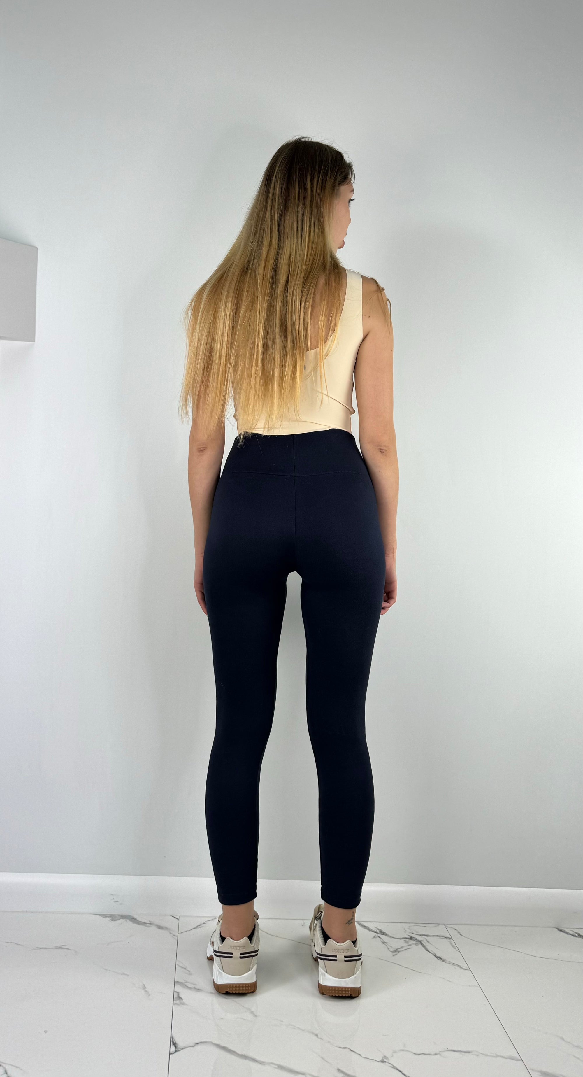 Dark blue micro corduroy leggings