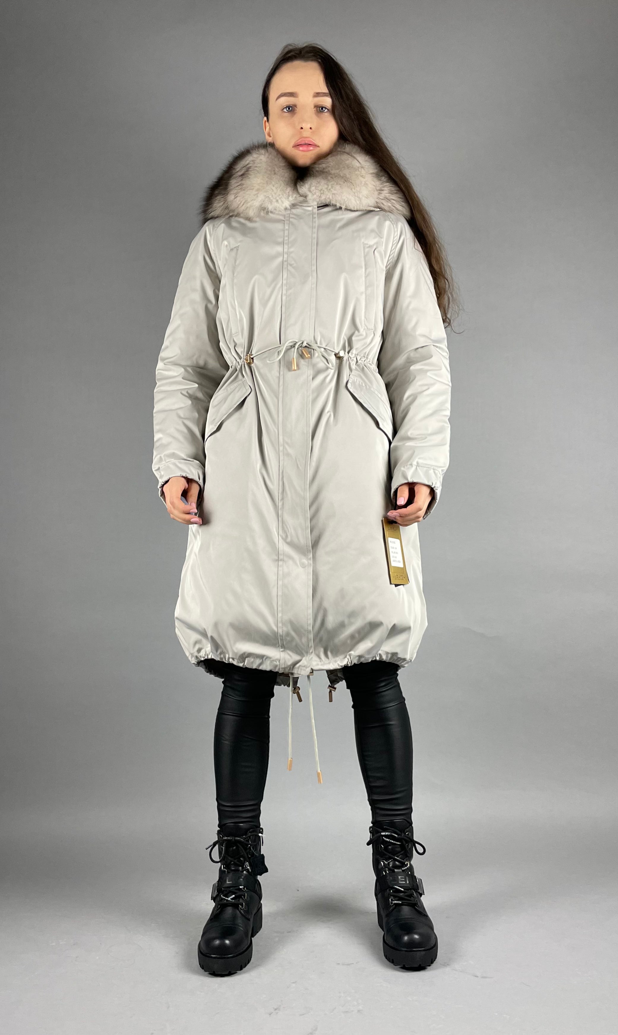 PARKA LUX Grey(SY2106-13)/White-black(M16)/Rex for women 103cm
