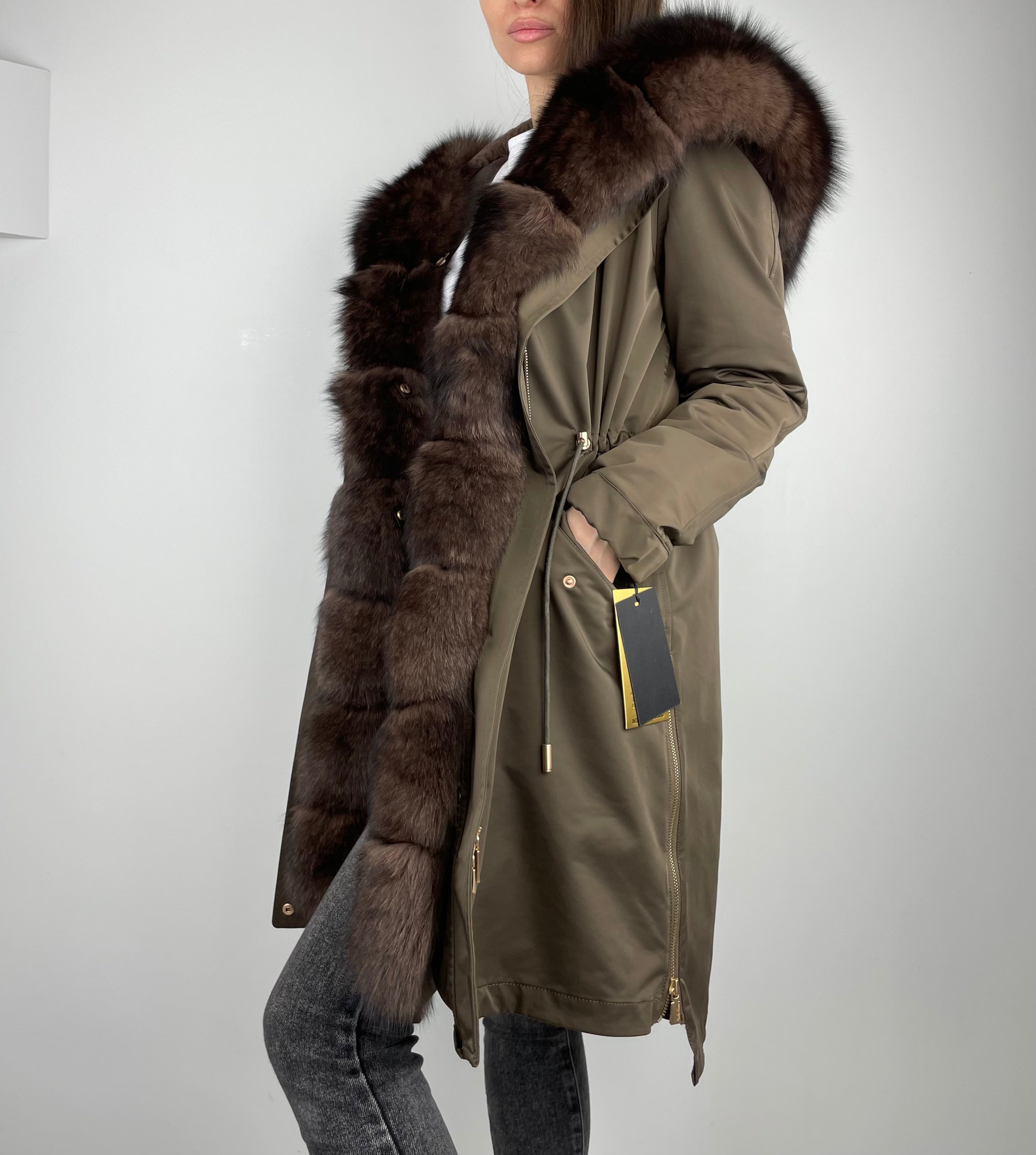 Sieviešu Parka LUX Brown (TT13) / Brown (M3) / Rex 95 cm