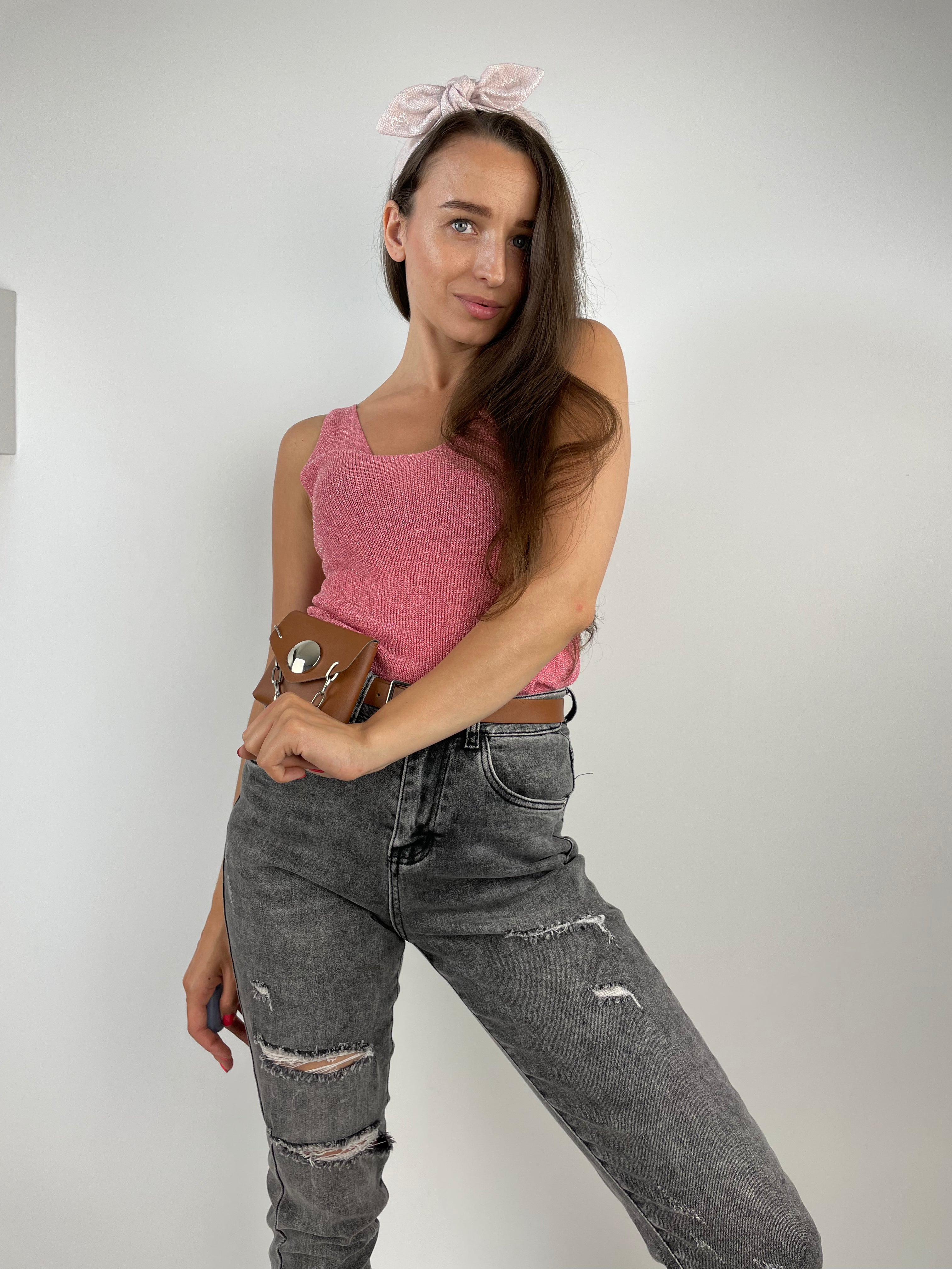 Pink top with lurex
