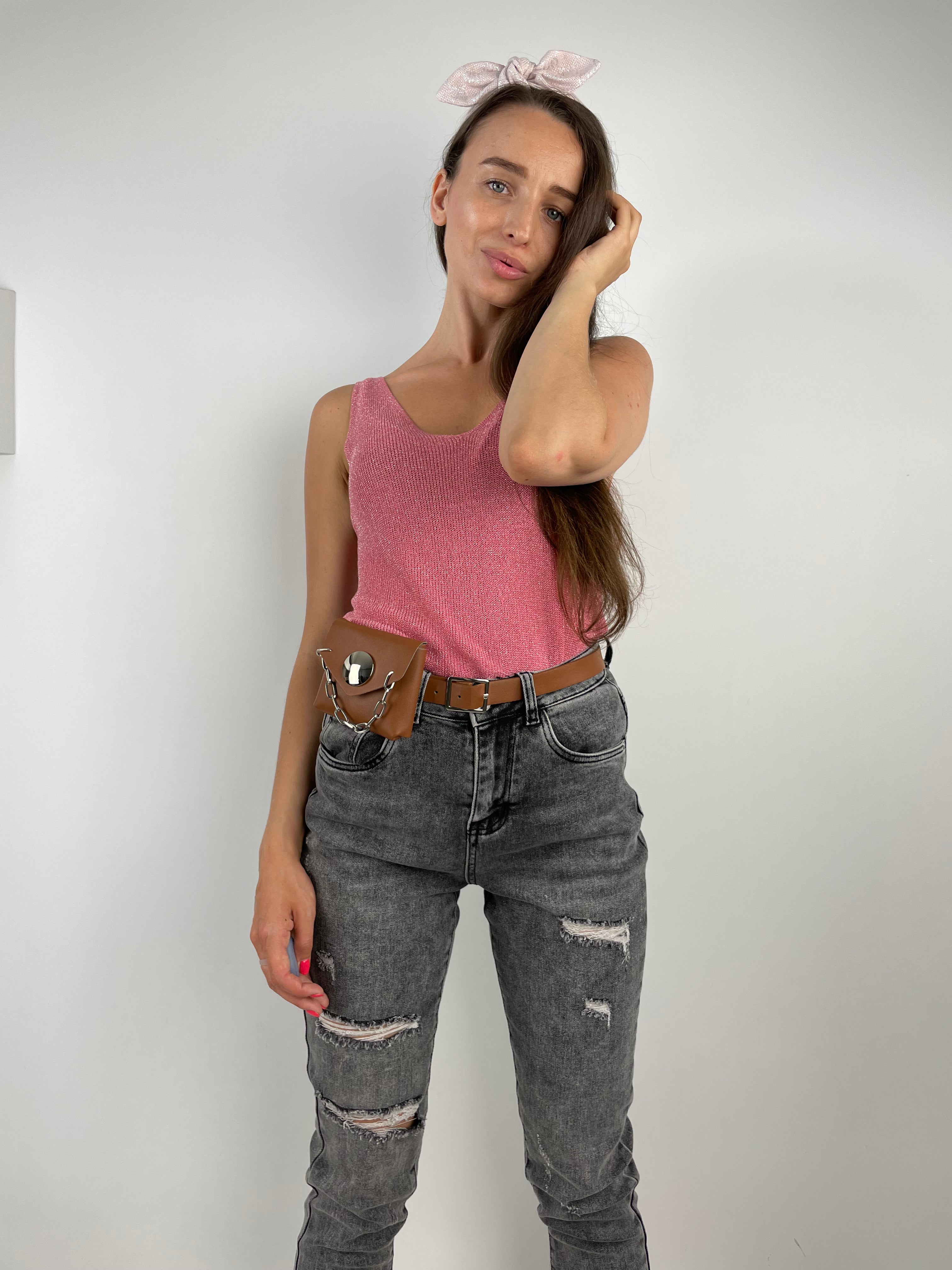 Pink top with lurex