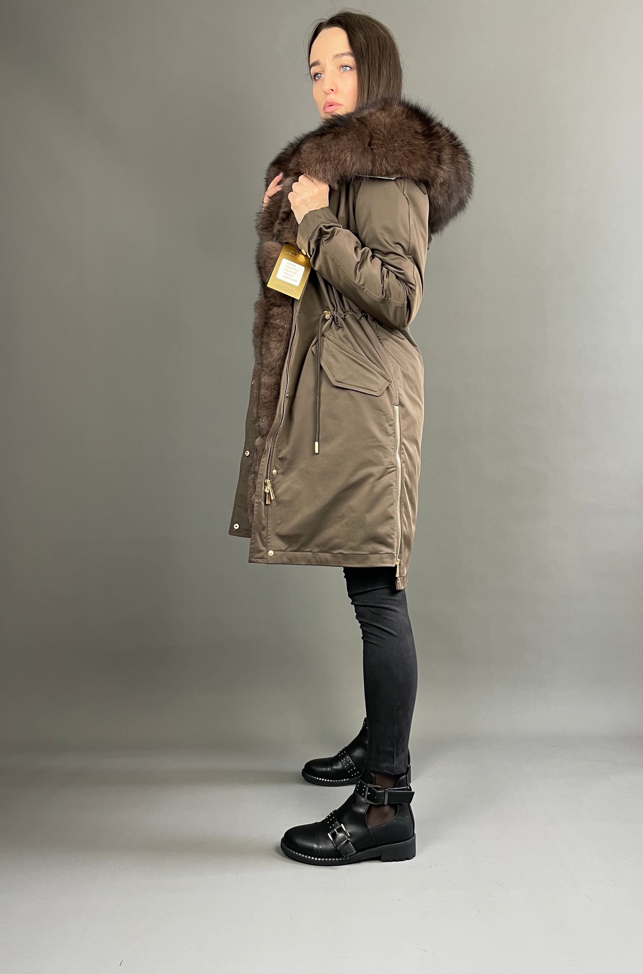 Sieviešu Parka LUX Brown (TT13) / Brown (M3) / Rex 95 cm