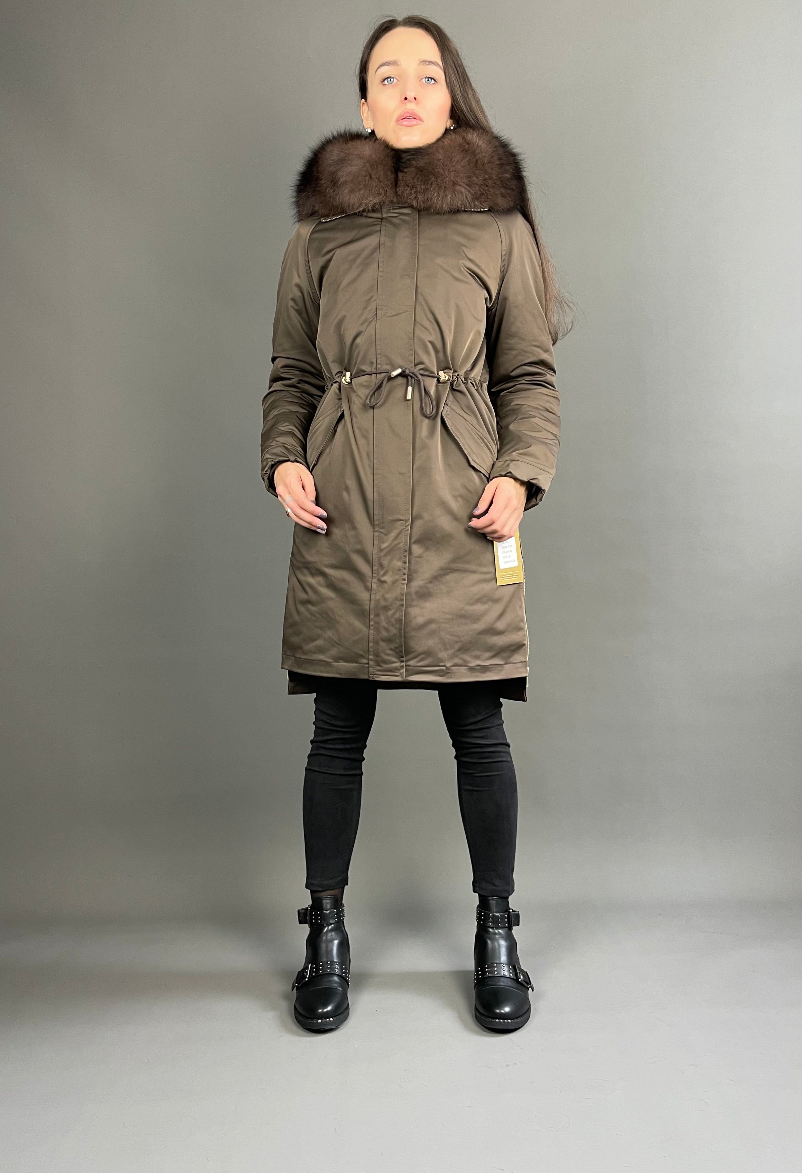 Parka LUX Brown (TT13) / Brown (M3) / Rex sievietēm 95 cm