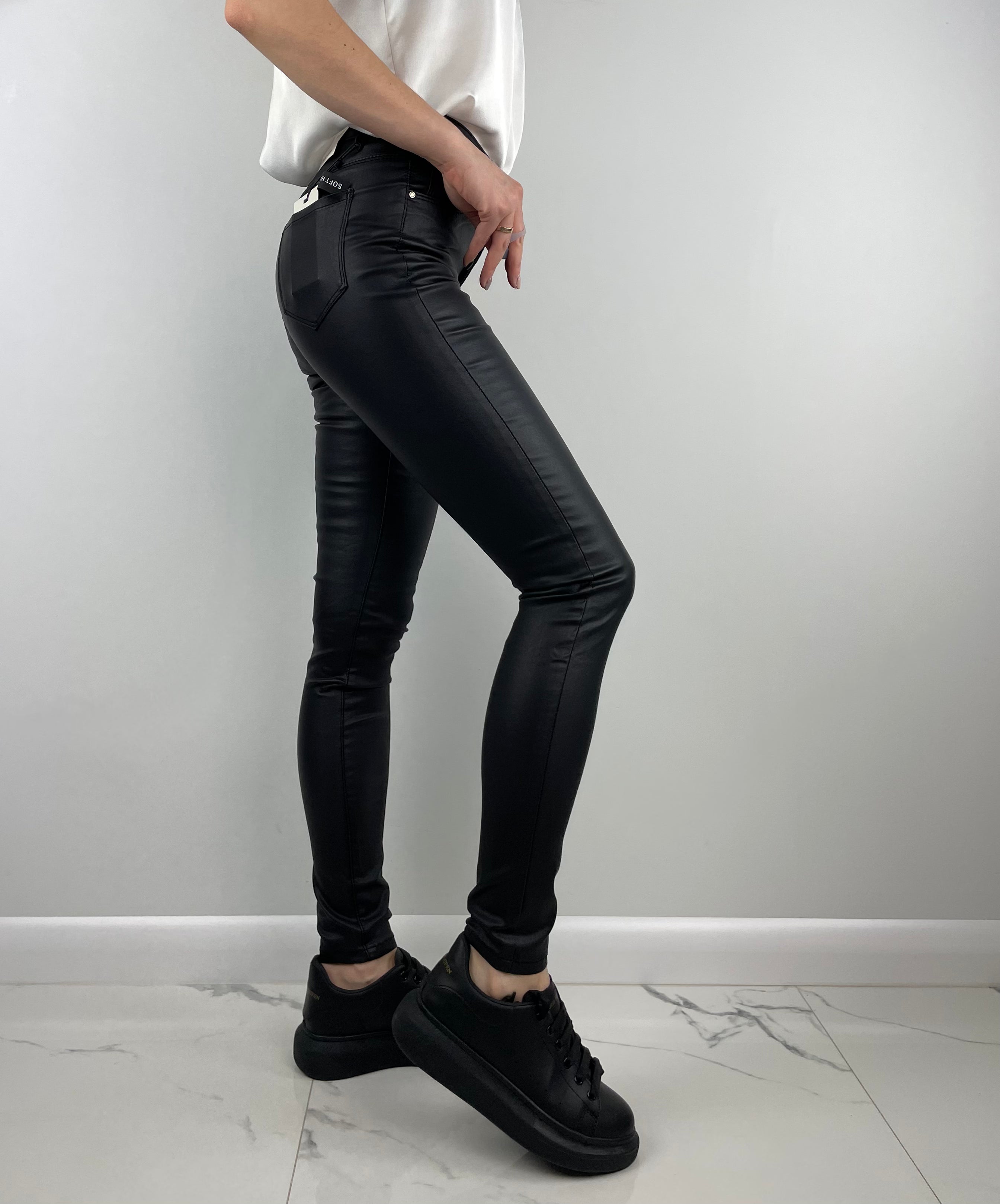 Black Eco Leather Pants Goodies with insulation