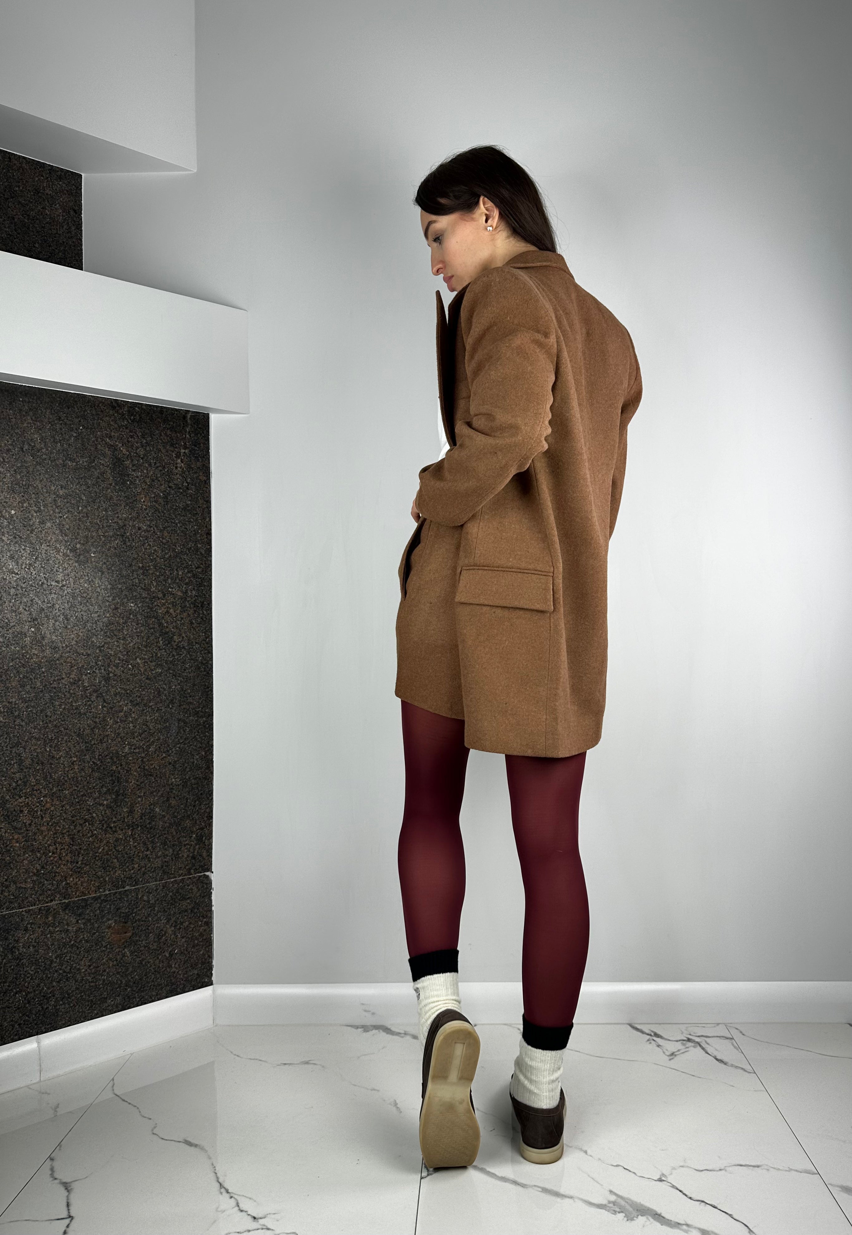 Beigie Blazer + Shorts felt fabric suit