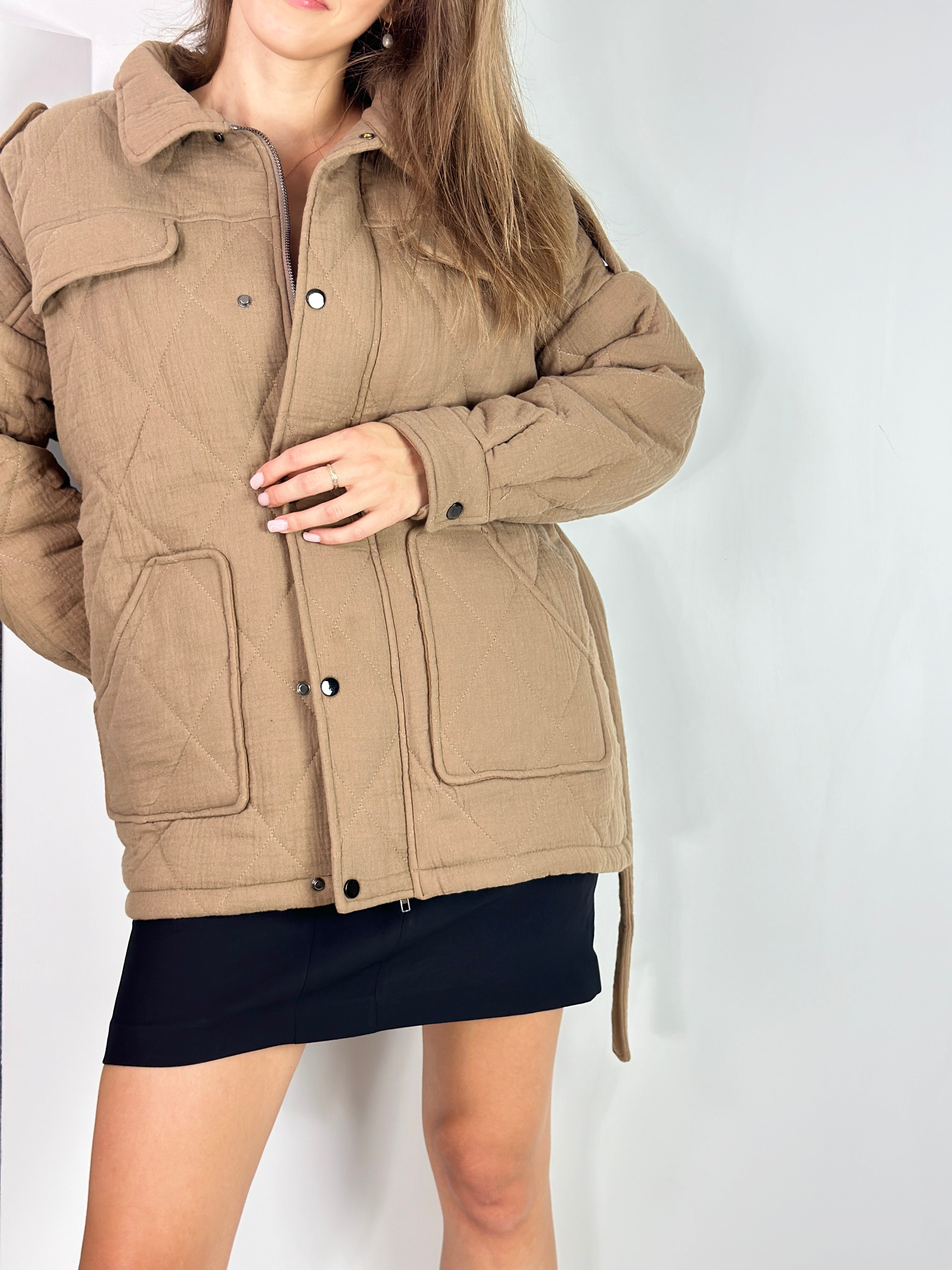 Brown cotton jacket for women