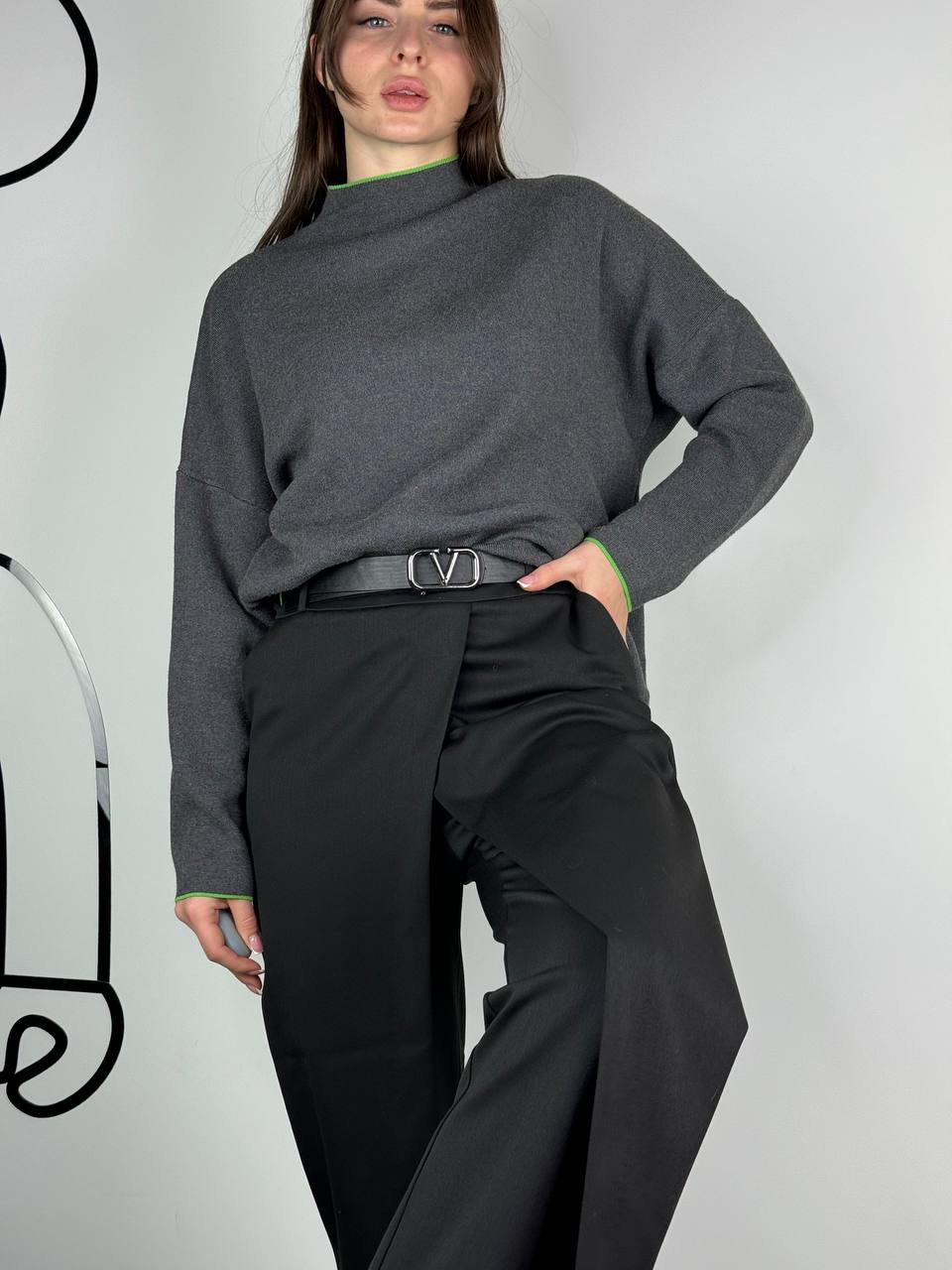 Black Vipart Pants with interesting details