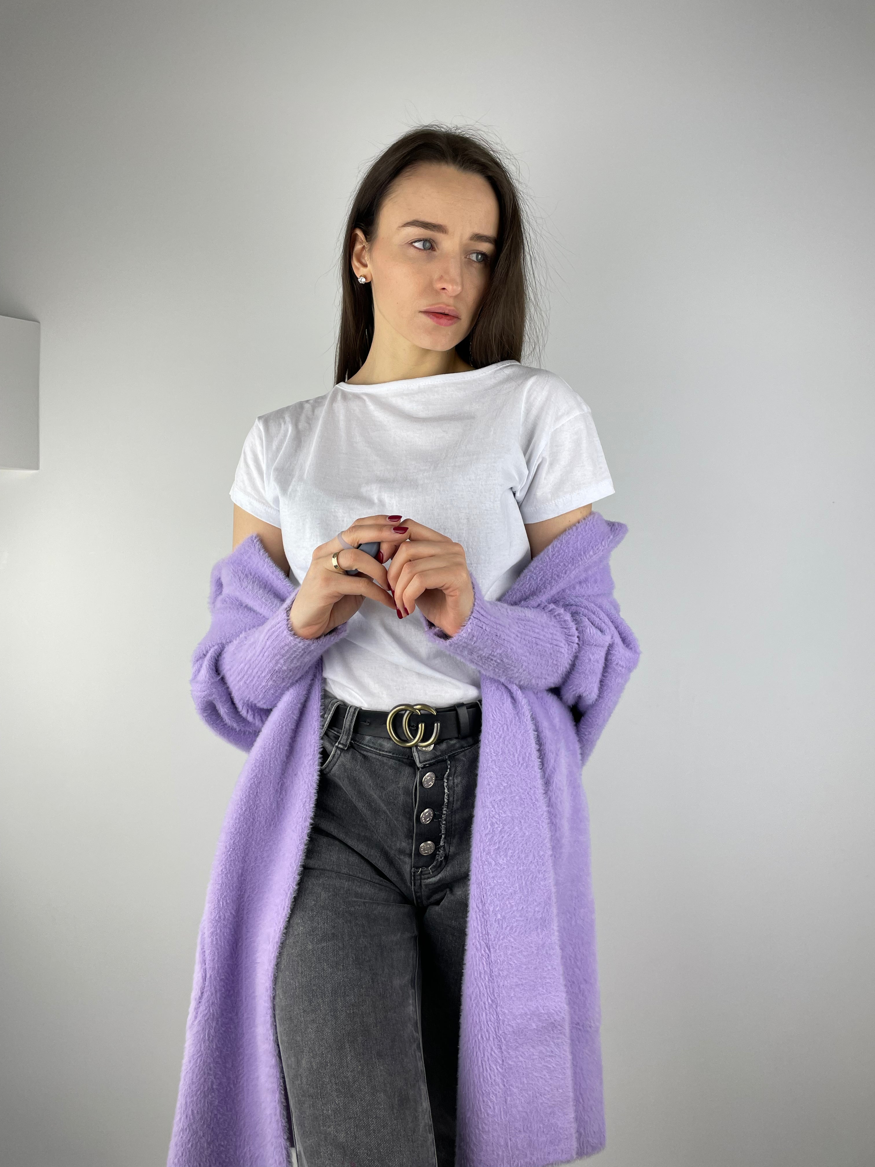 Purple alpaca coat