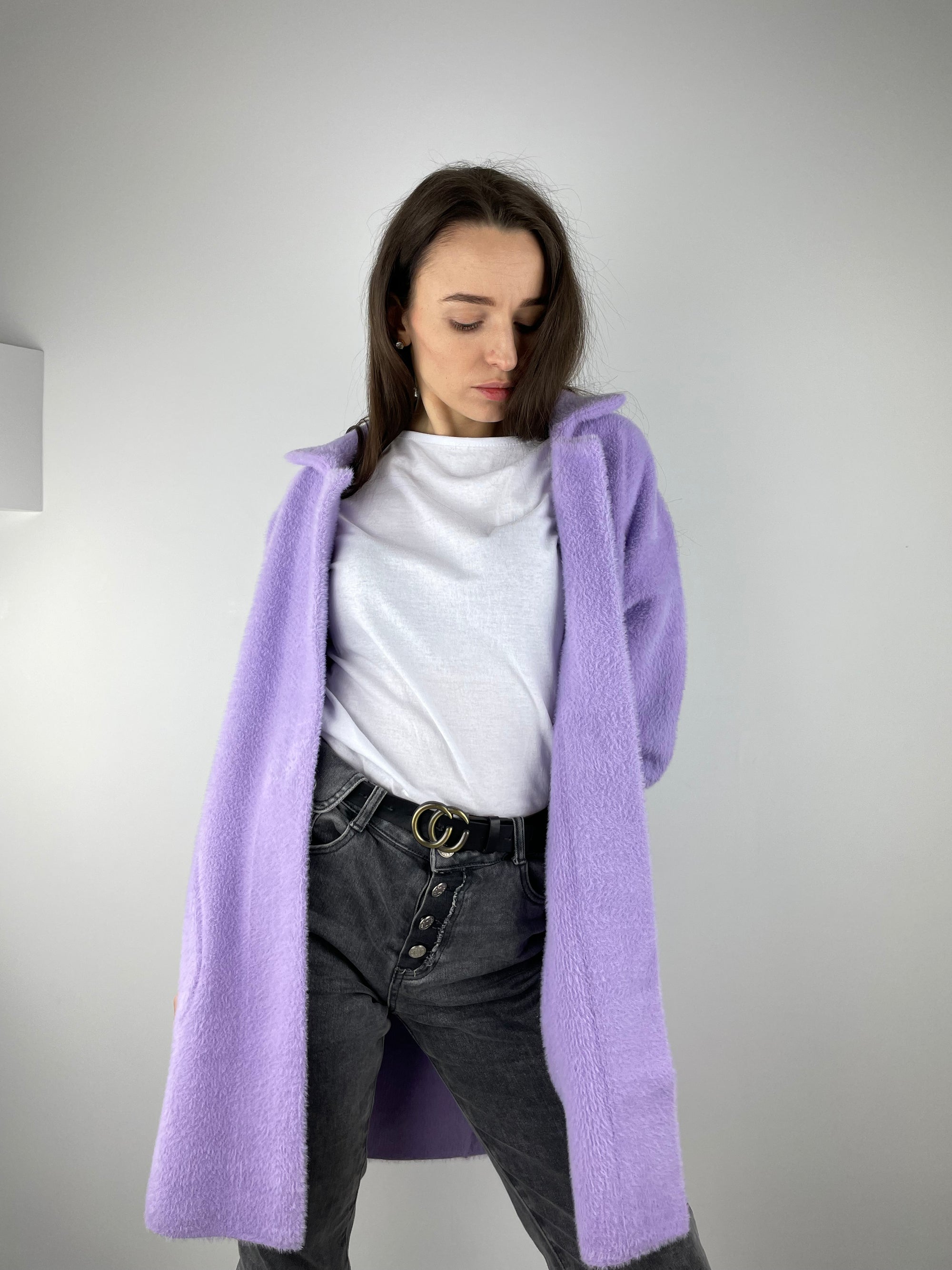 Purple alpaca coat