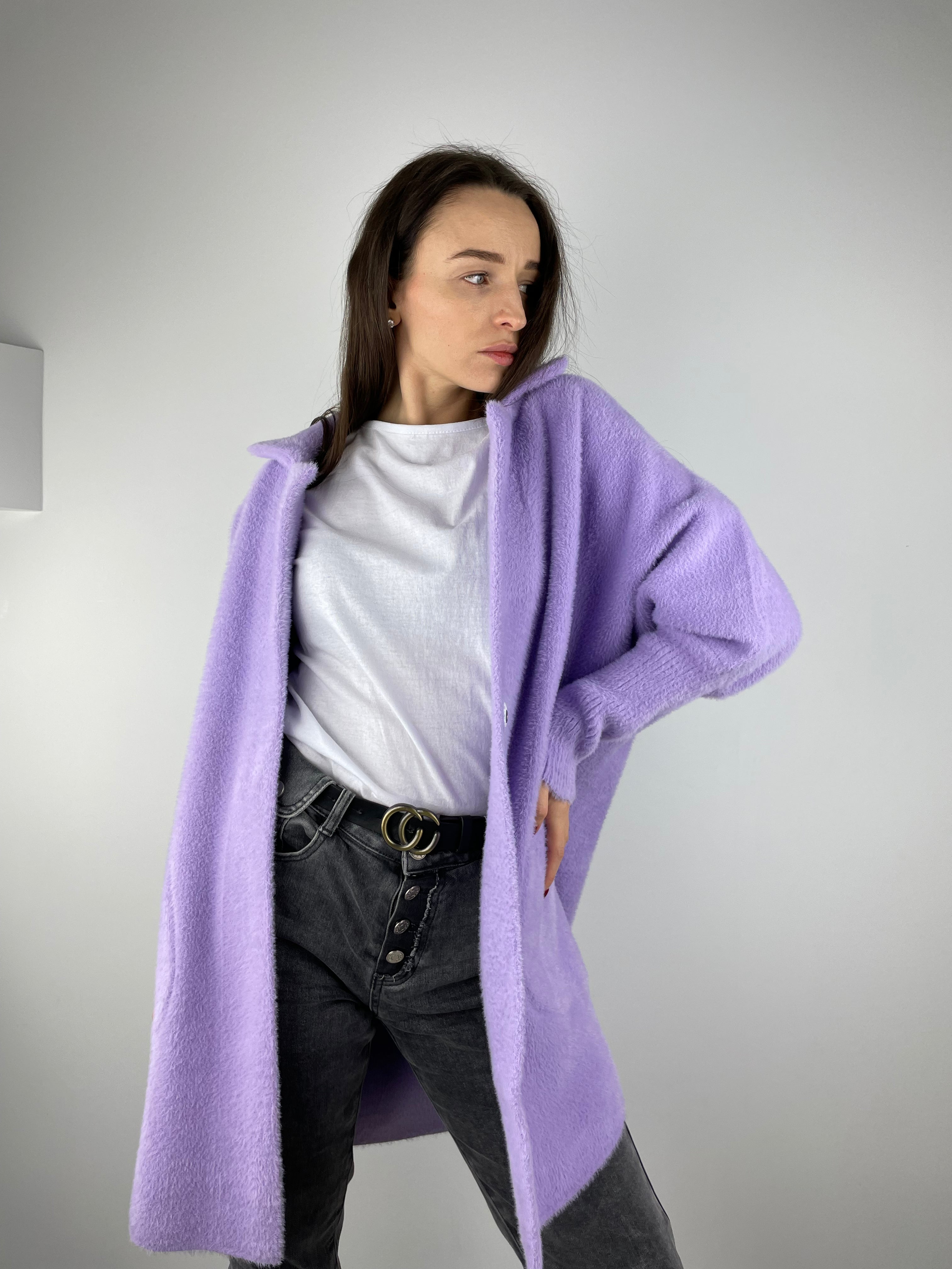 Purple alpaca coat