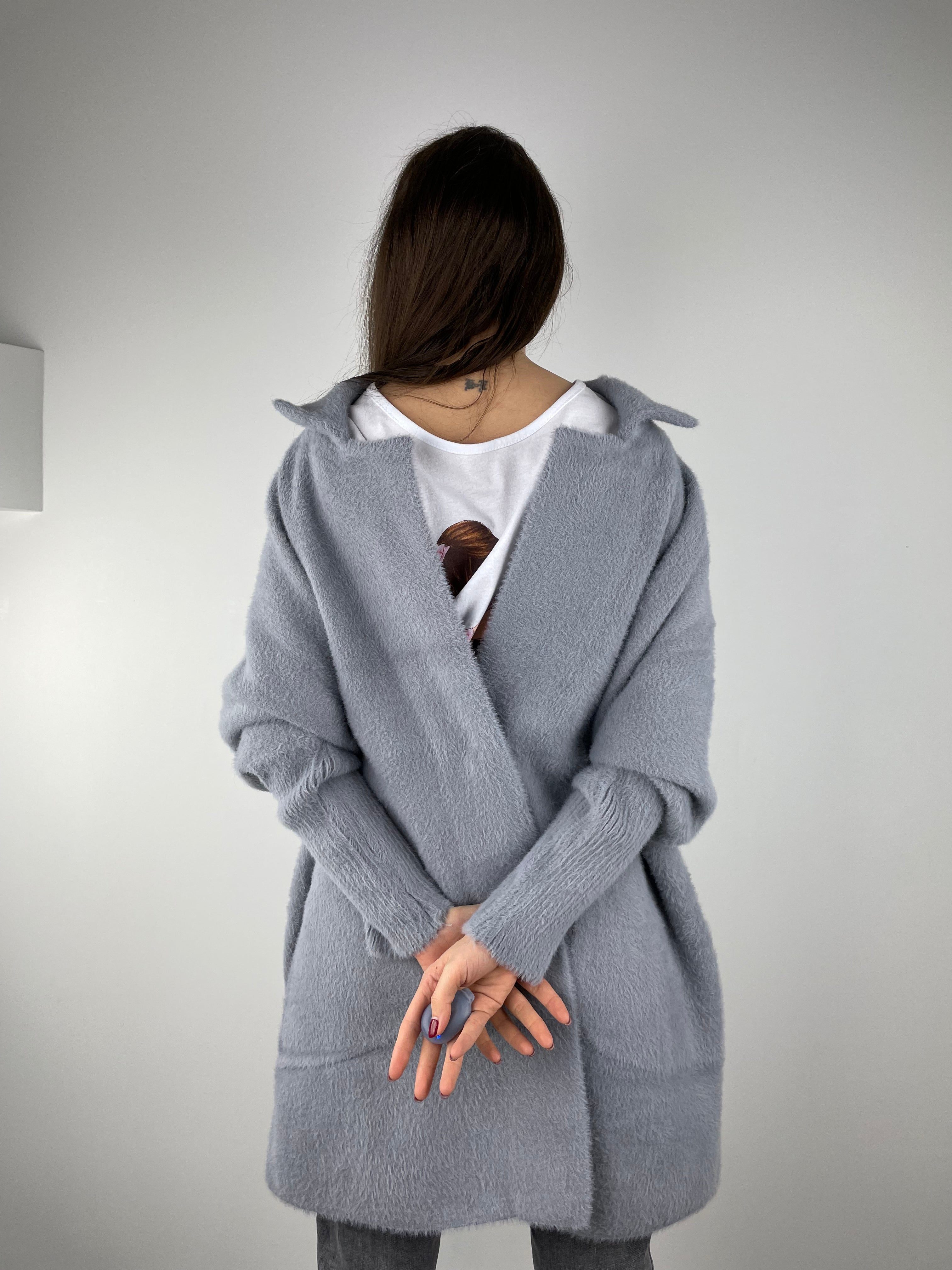 Grey alpaca coat