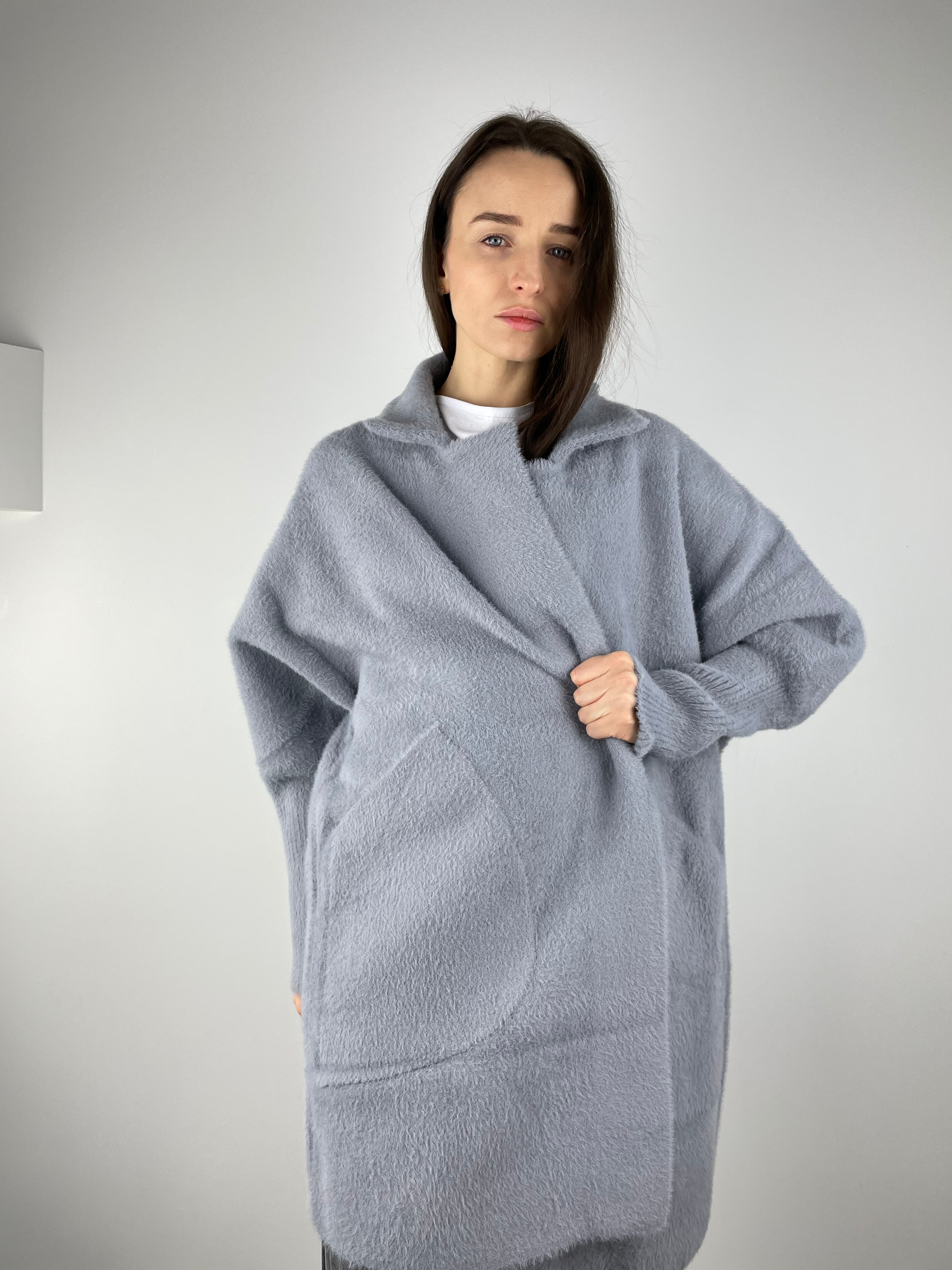 Grey alpaca coat