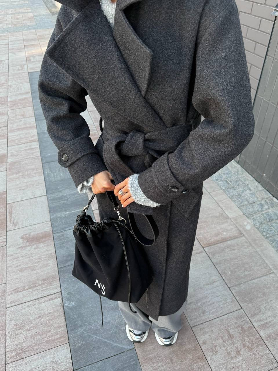 Women’s Oversized Long Coat with Wide Lapels