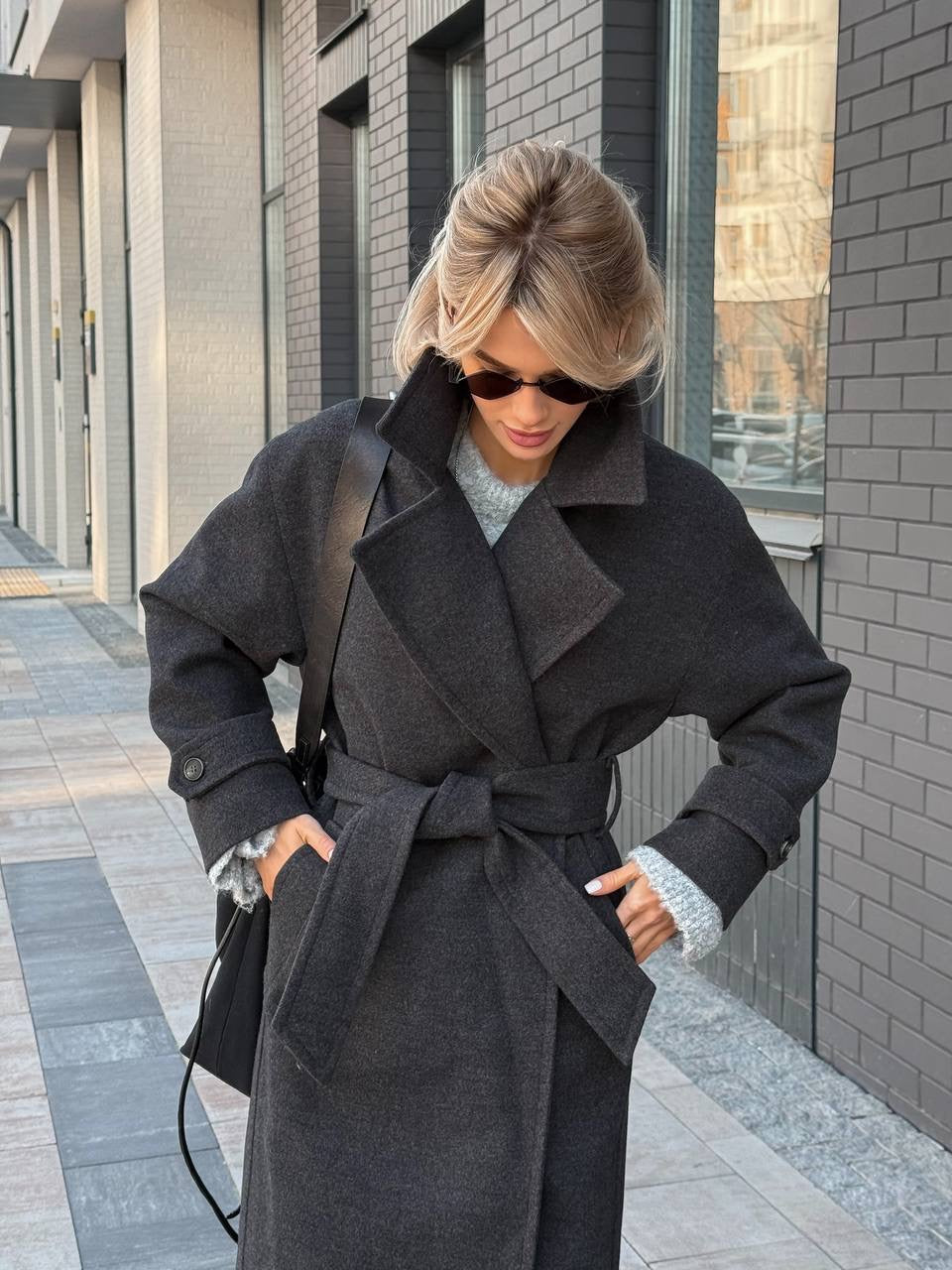 Women’s Oversized Long Coat with Wide Lapels