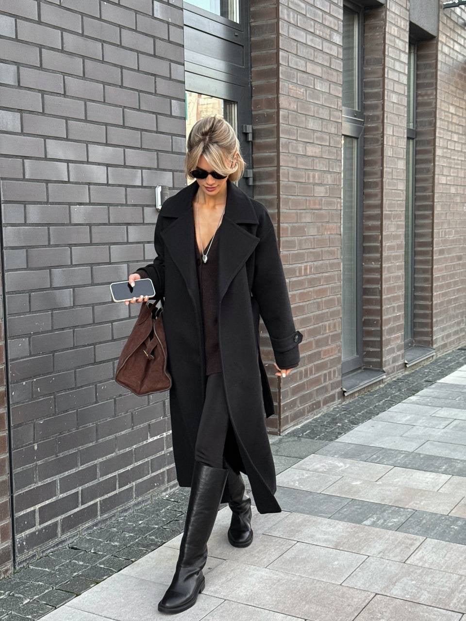 Women’s Oversized Long Coat with Wide Lapels