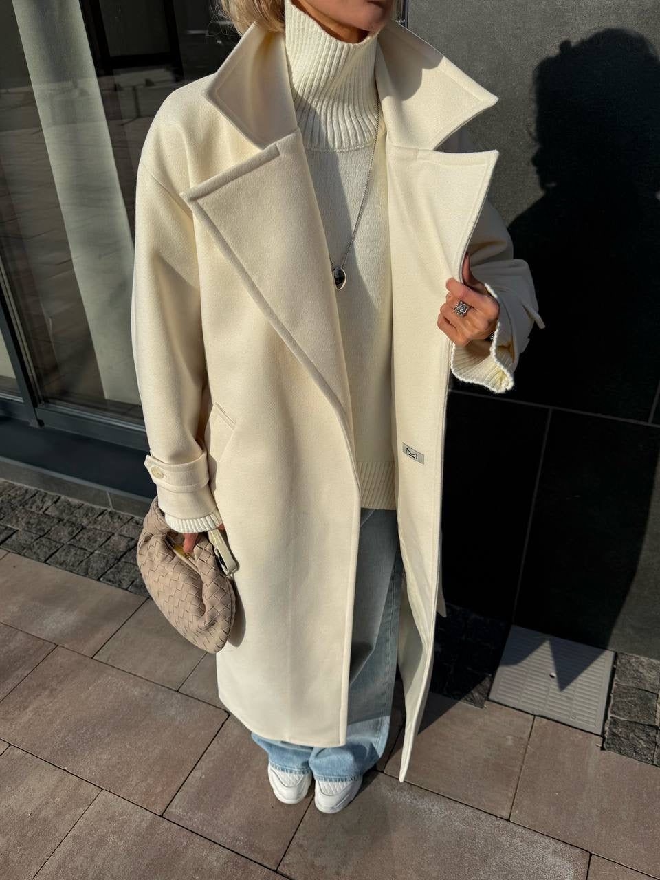Women’s Oversized Long Coat with Wide Lapels