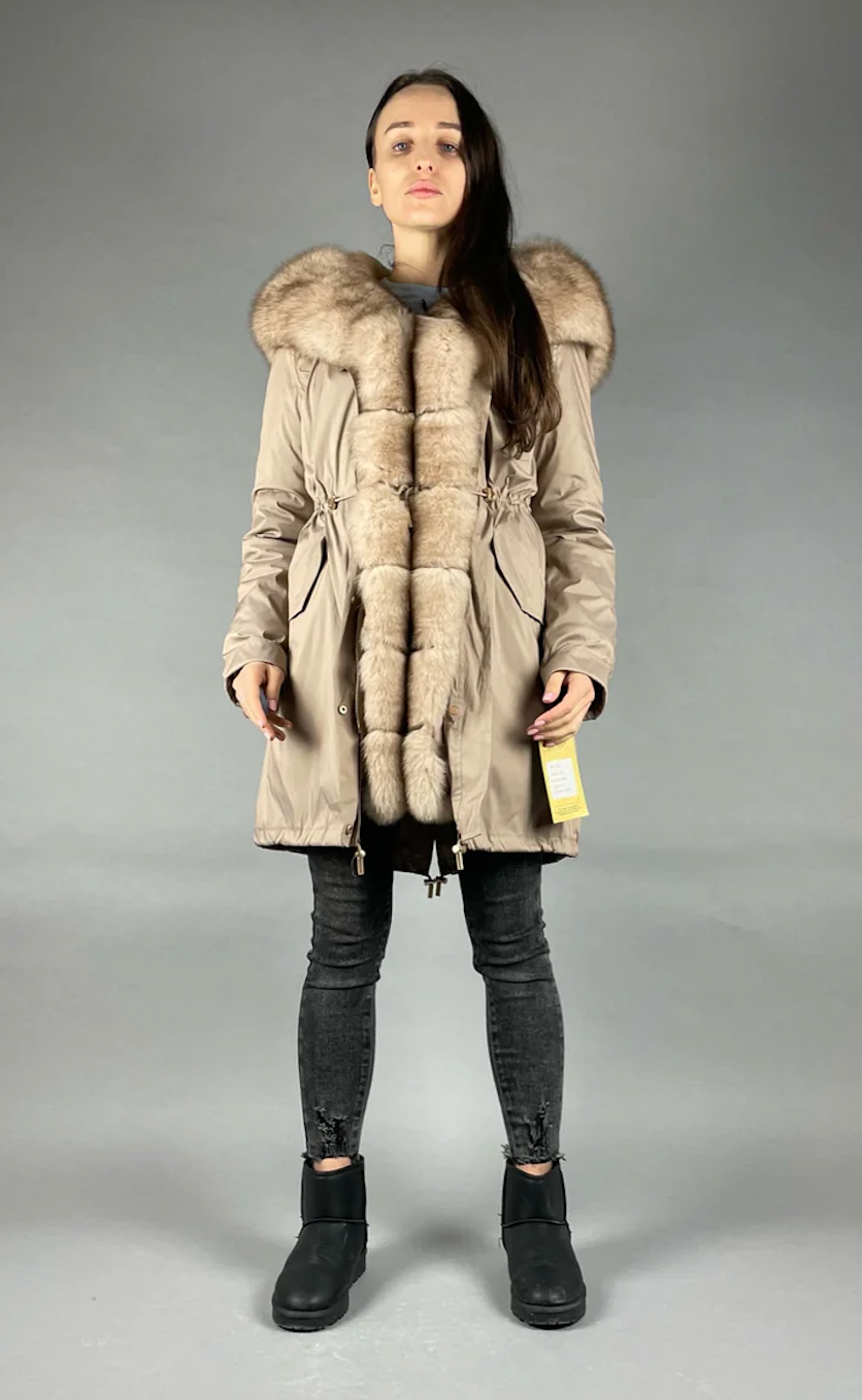 PARKA LUX Camel(92)/Balti-dzeltens(M66)/Rex sievietēm 95см