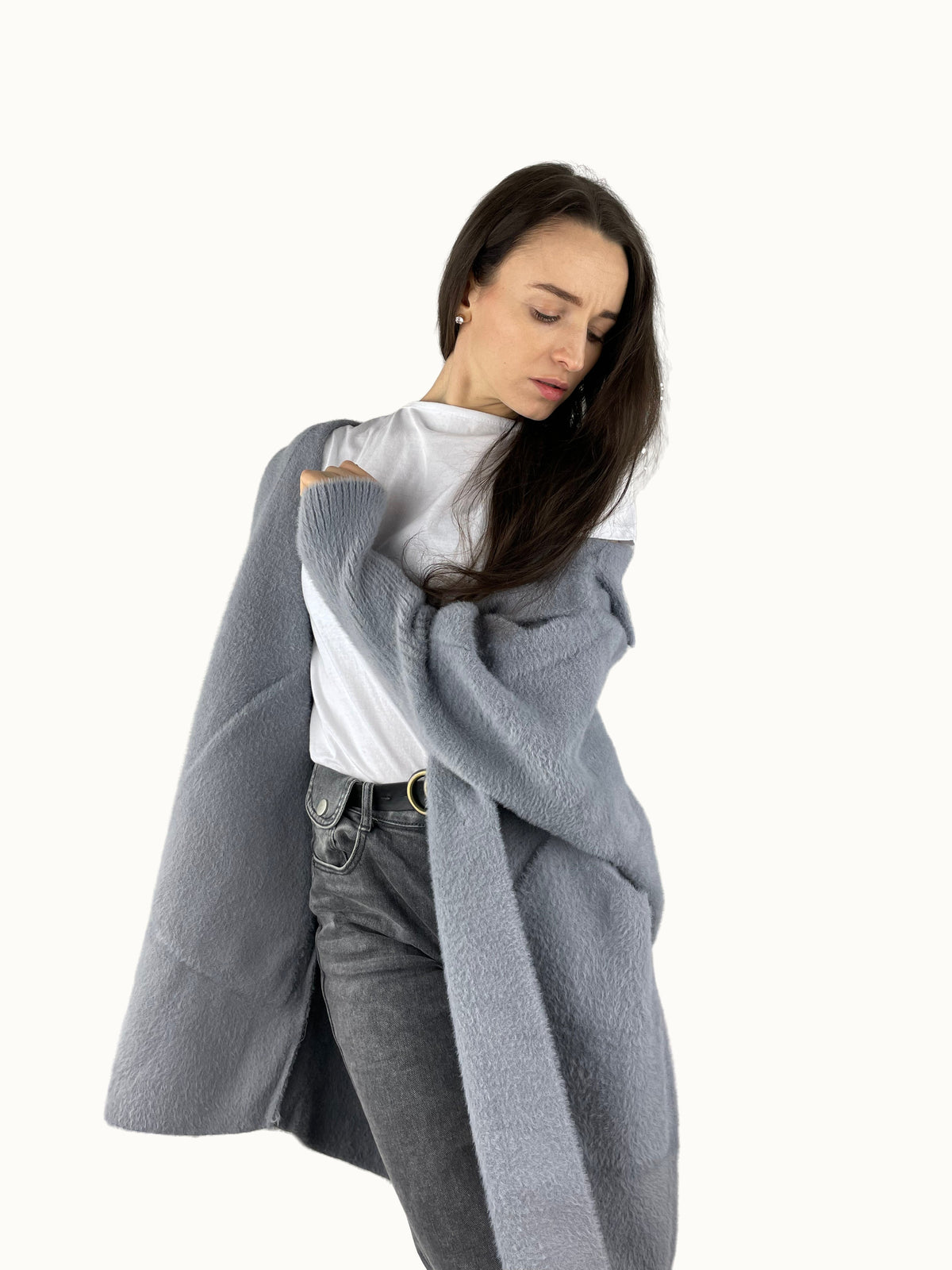 Cappotto in alpaca grigio
