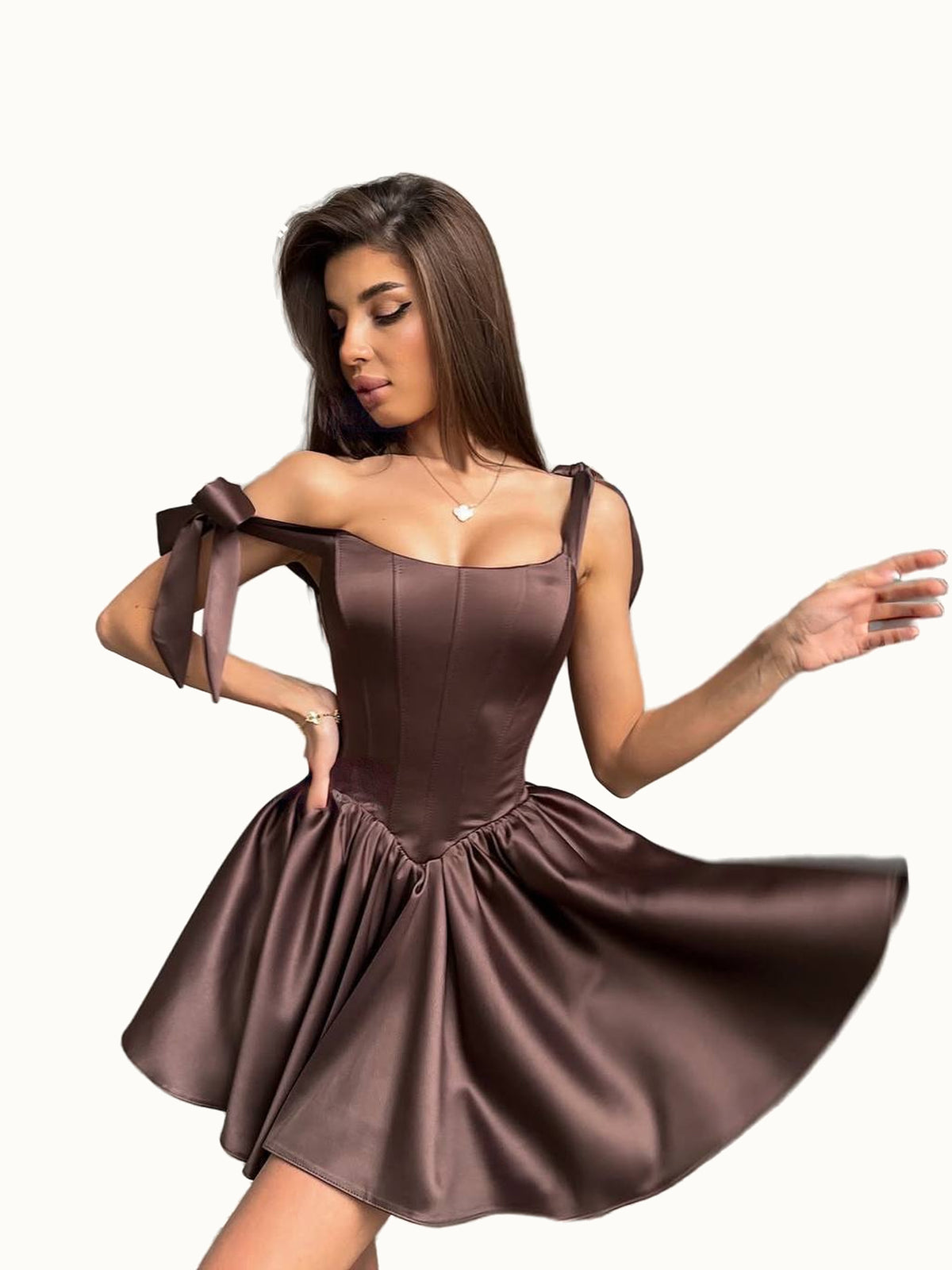 Miniabito in raso Armani con corsetto