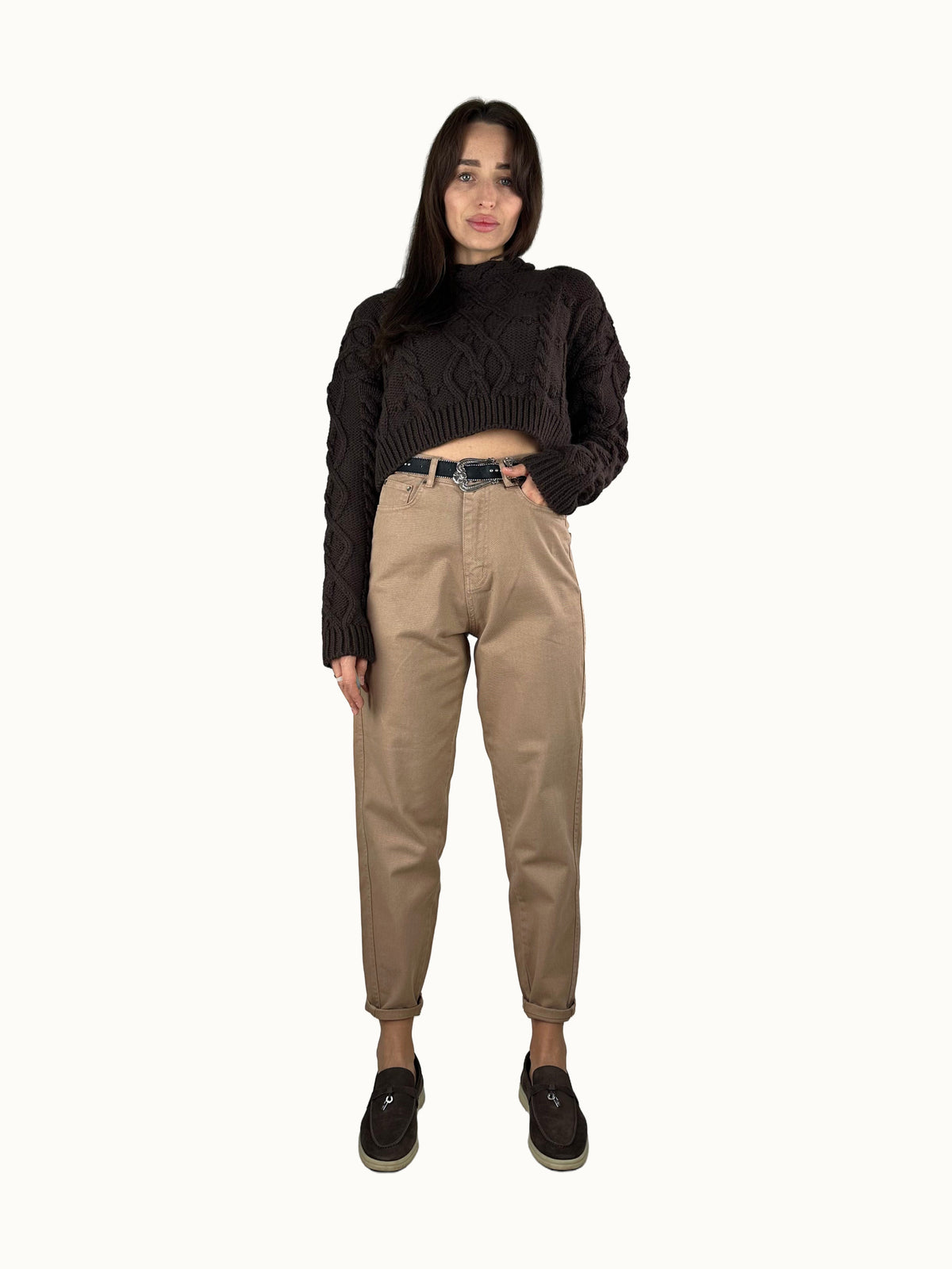 Jeans morbidi Eurofashion beige