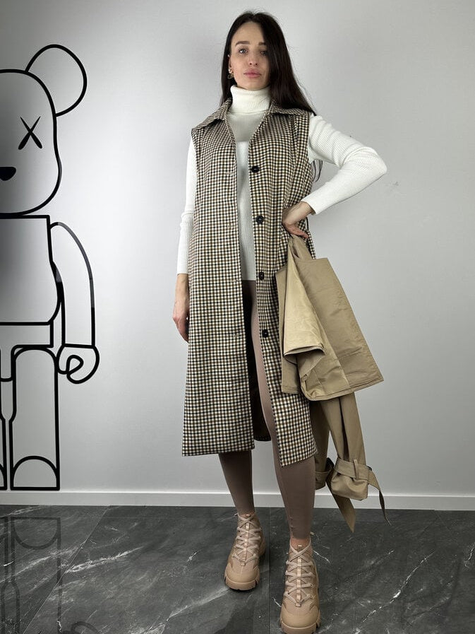 Trench beige à manches amovibles