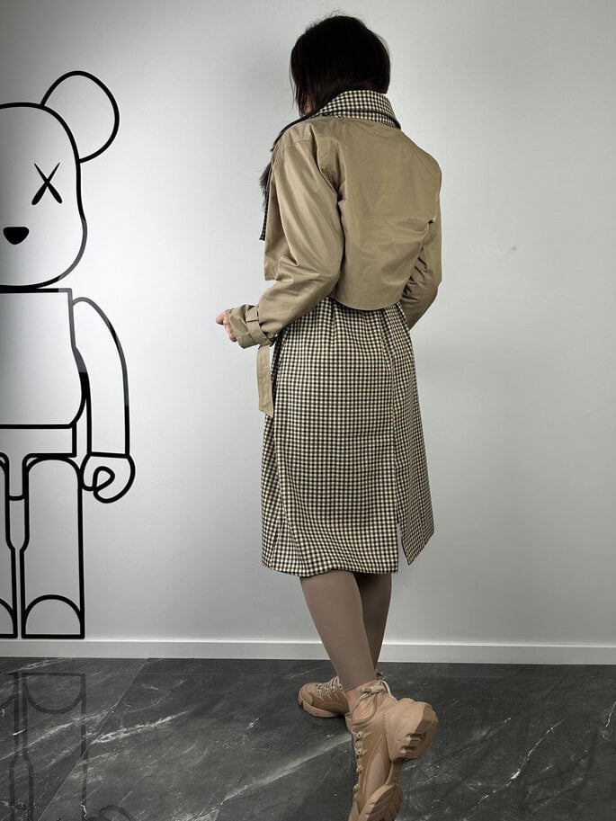 Trench beige à manches amovibles