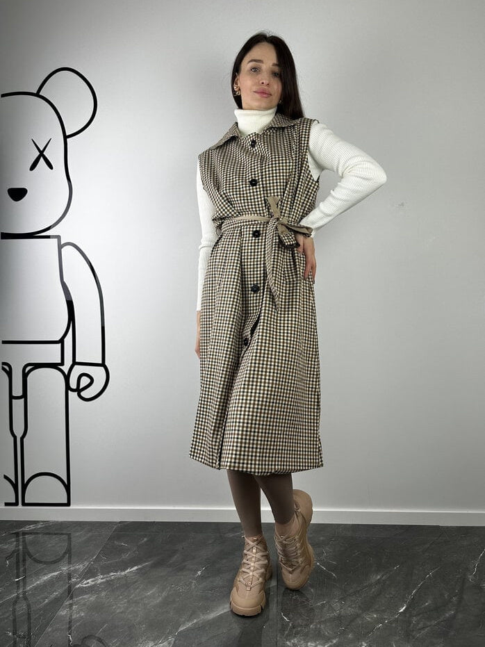 Trench beige à manches amovibles