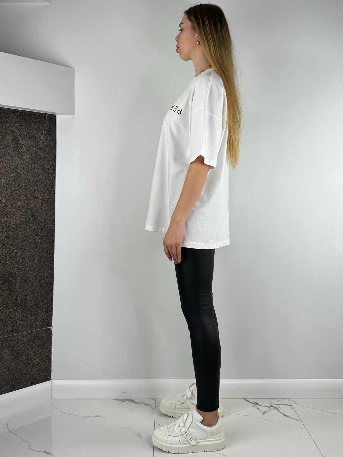 Leggings in Lederoptik, Schwarz