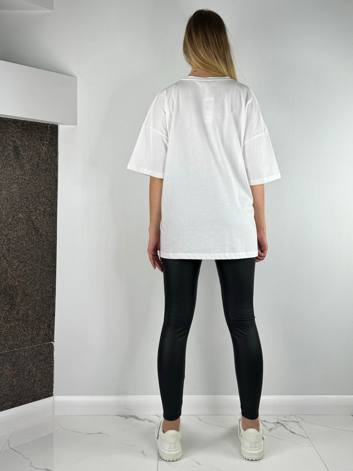 Leggings in Lederoptik, Schwarz