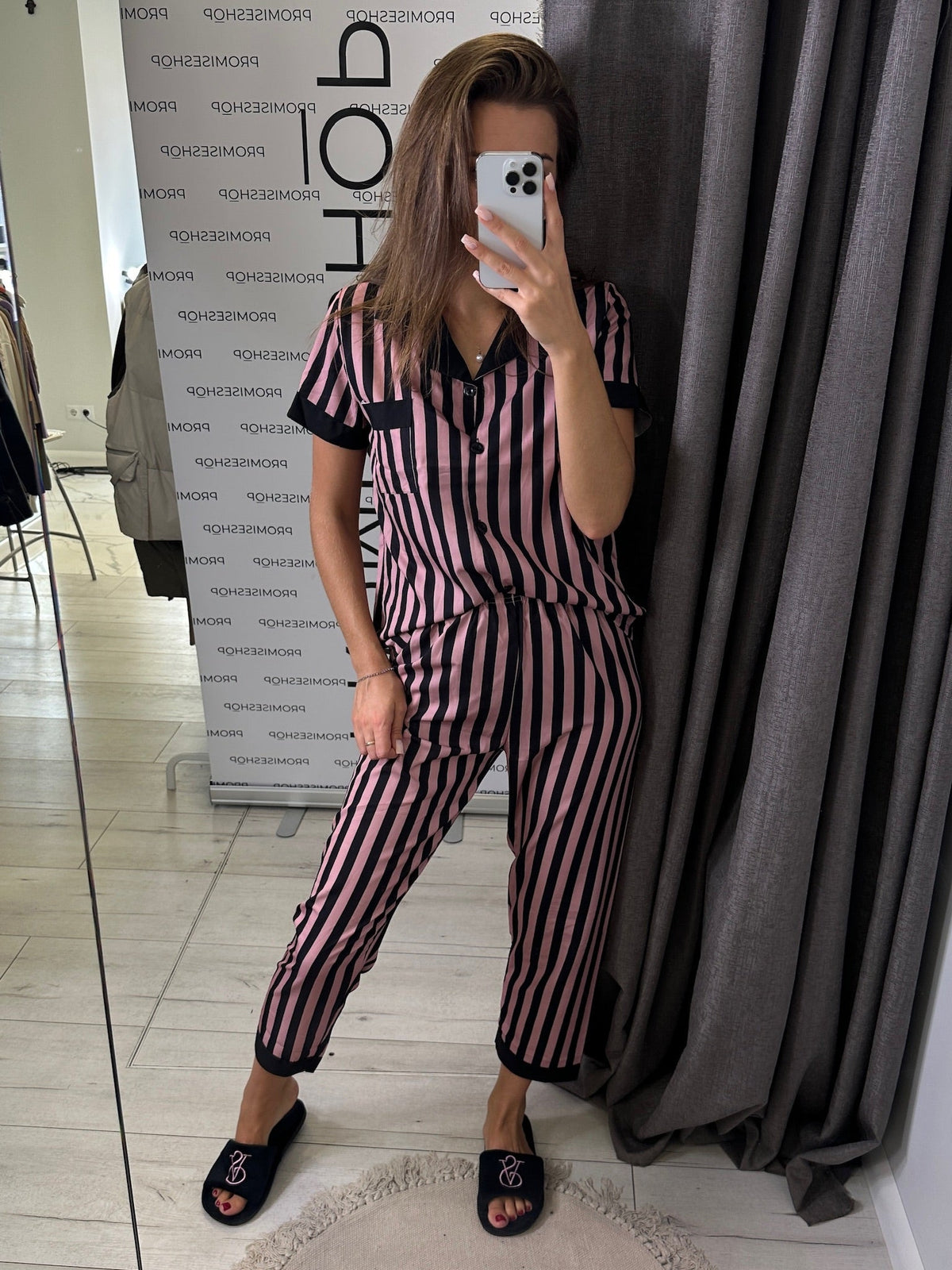 Pigiama 3 in 1 nero e rosa