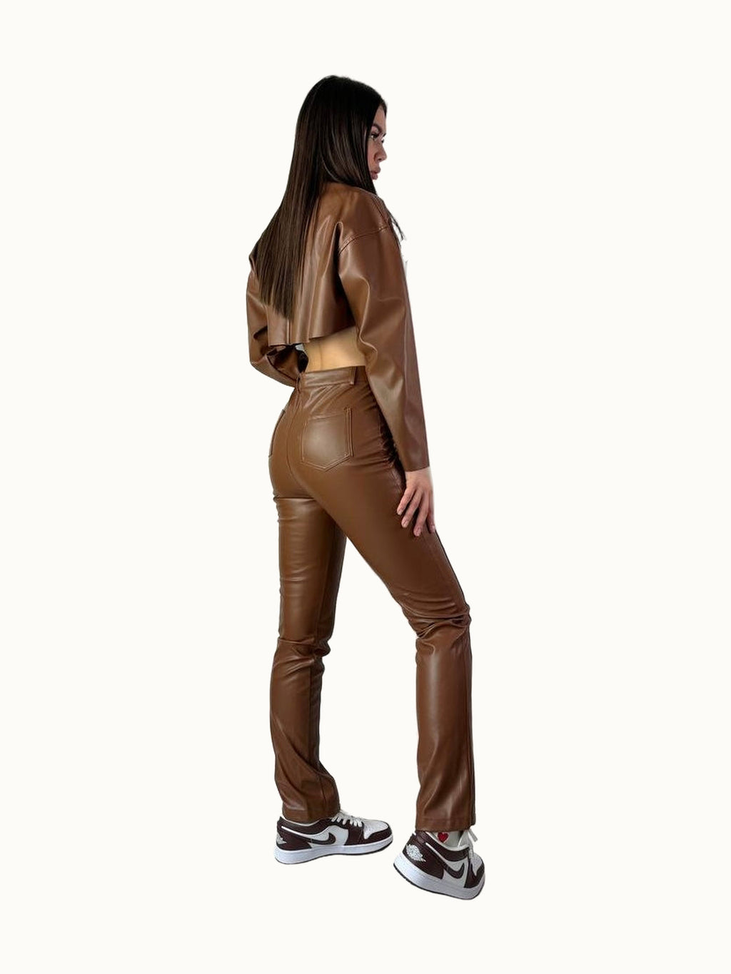 Ensemble en simili cuir marron