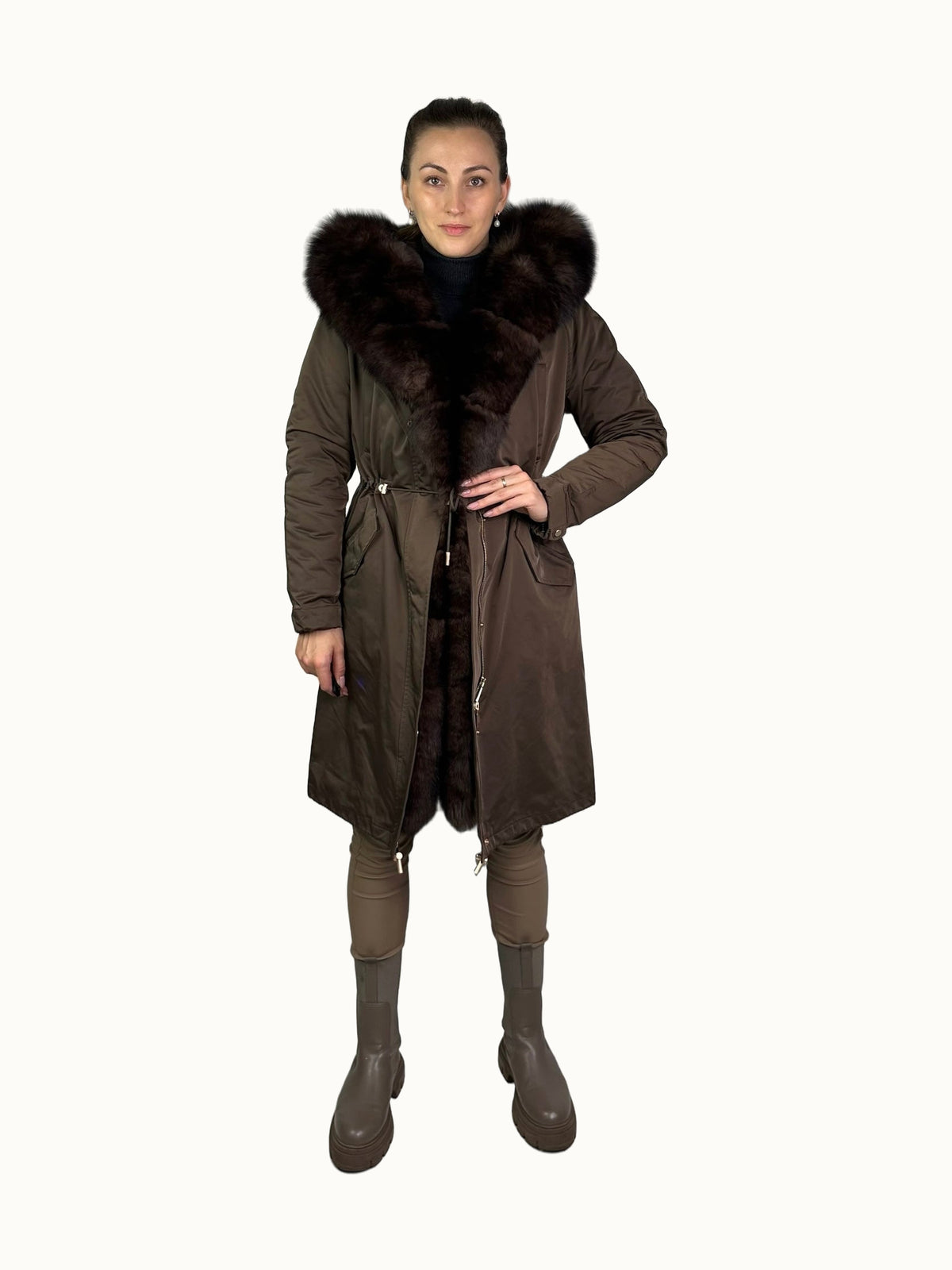 Parka LUX brązowa, 103 cm