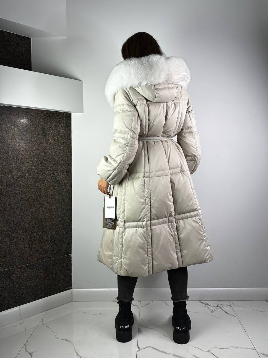 Casaco de penas Baltic Exclusive bege, 110 cm