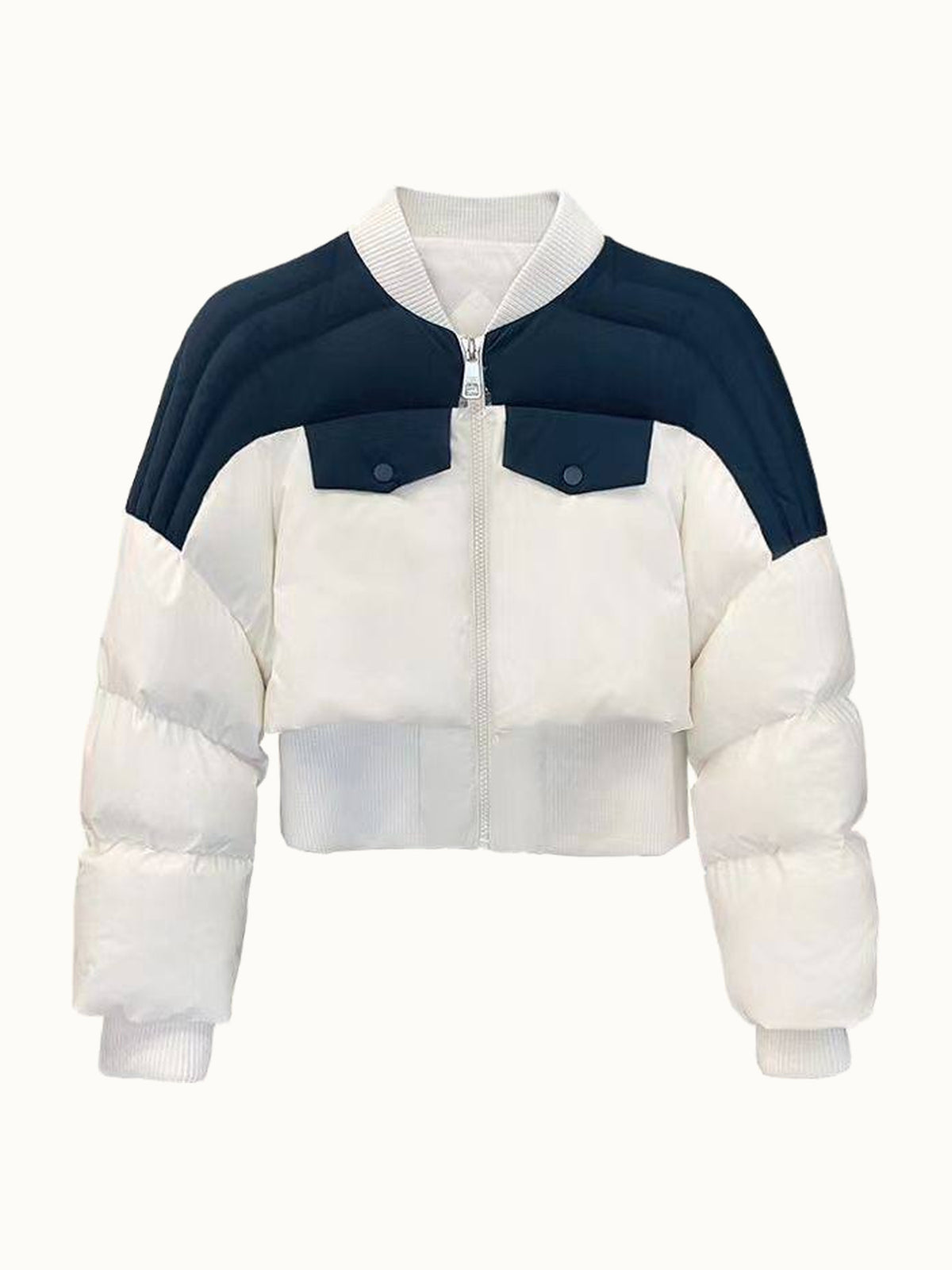 White-blue down jacket for women