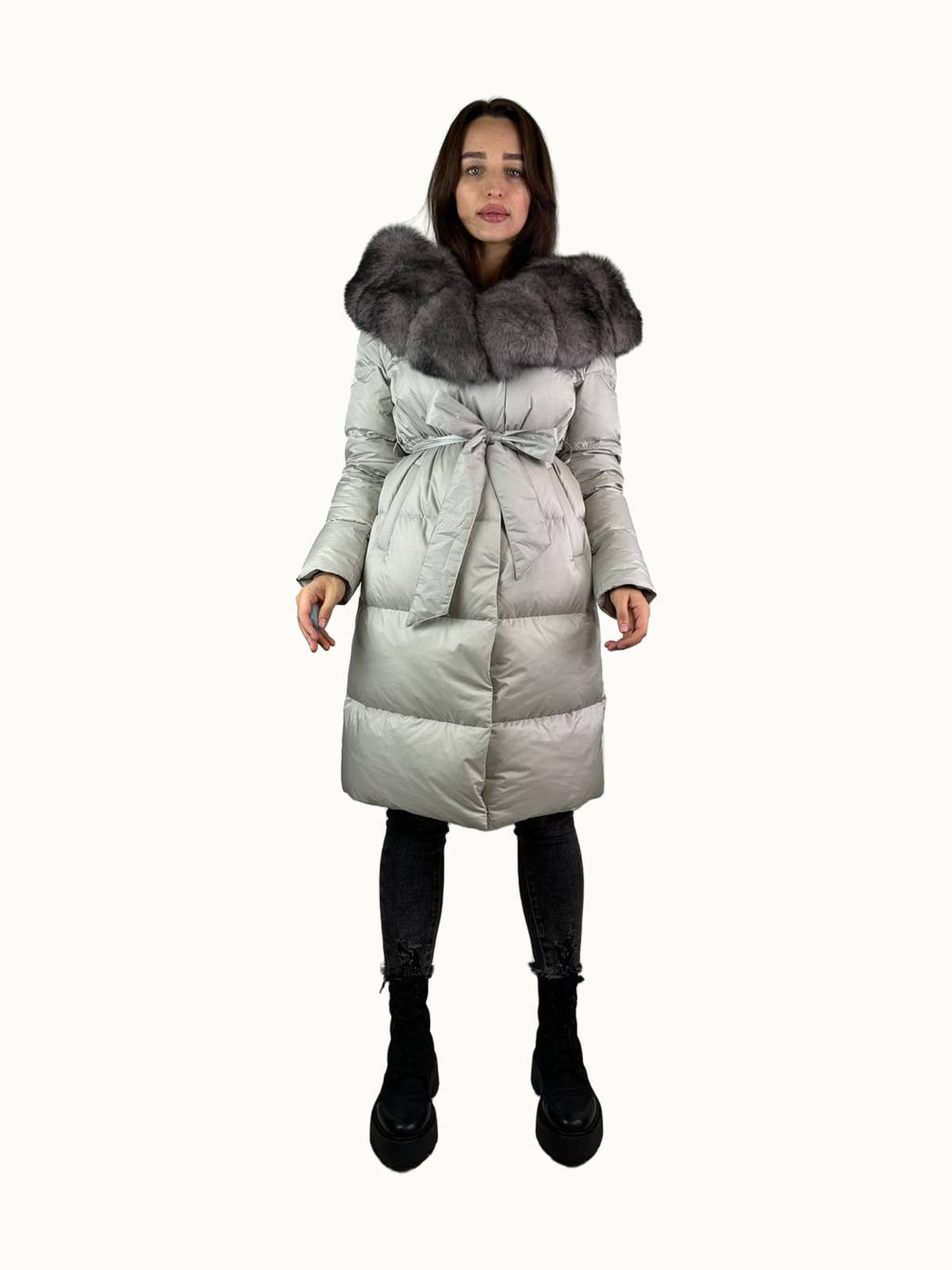 Kurtka puchowa Baltic szara, 100 cm