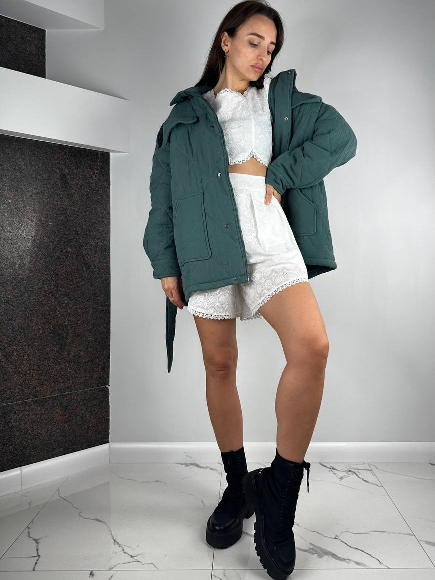 Chaqueta de algodón verde