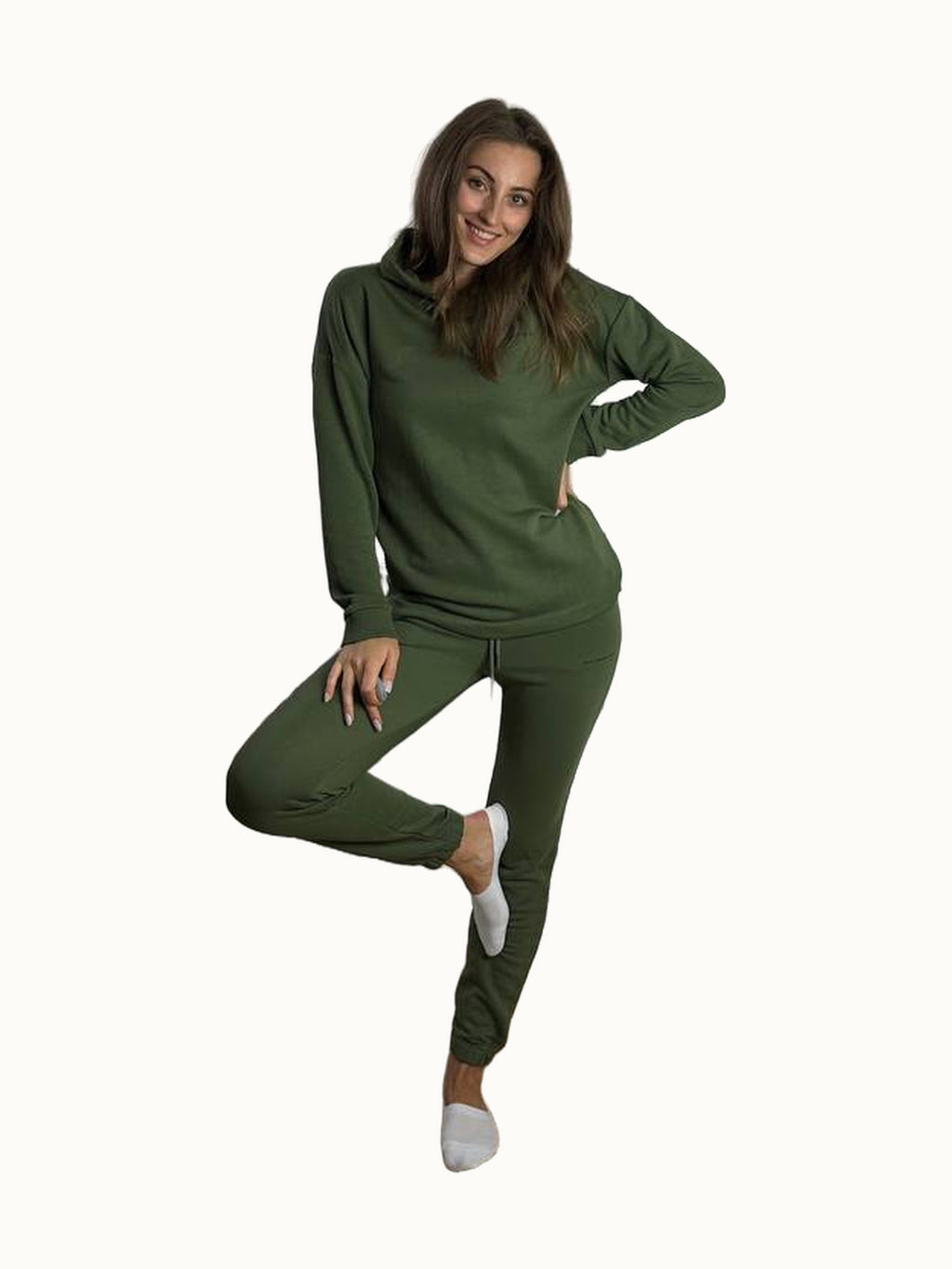 Green Knit Suit with Hood