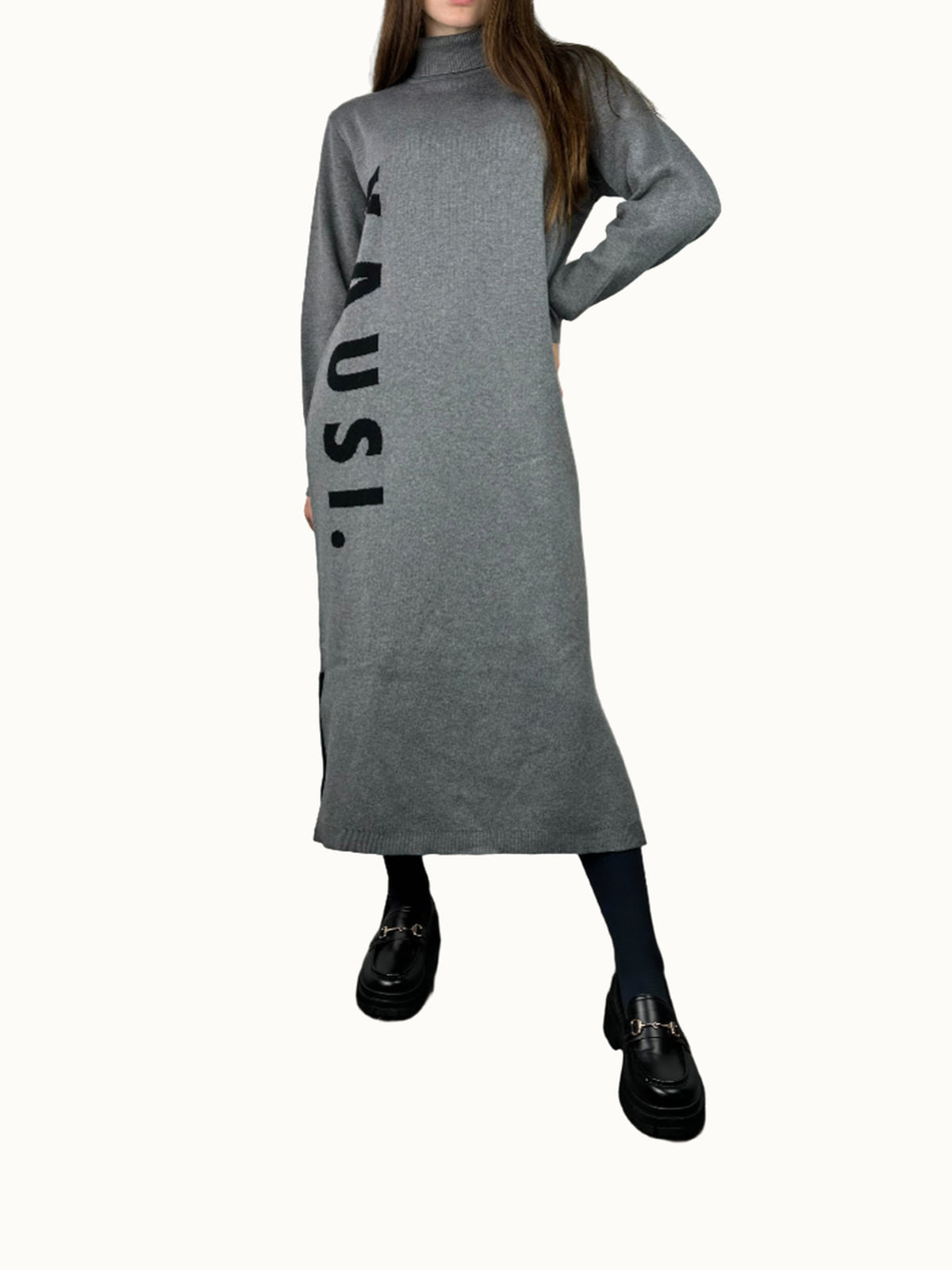 Abito in maglia grigio