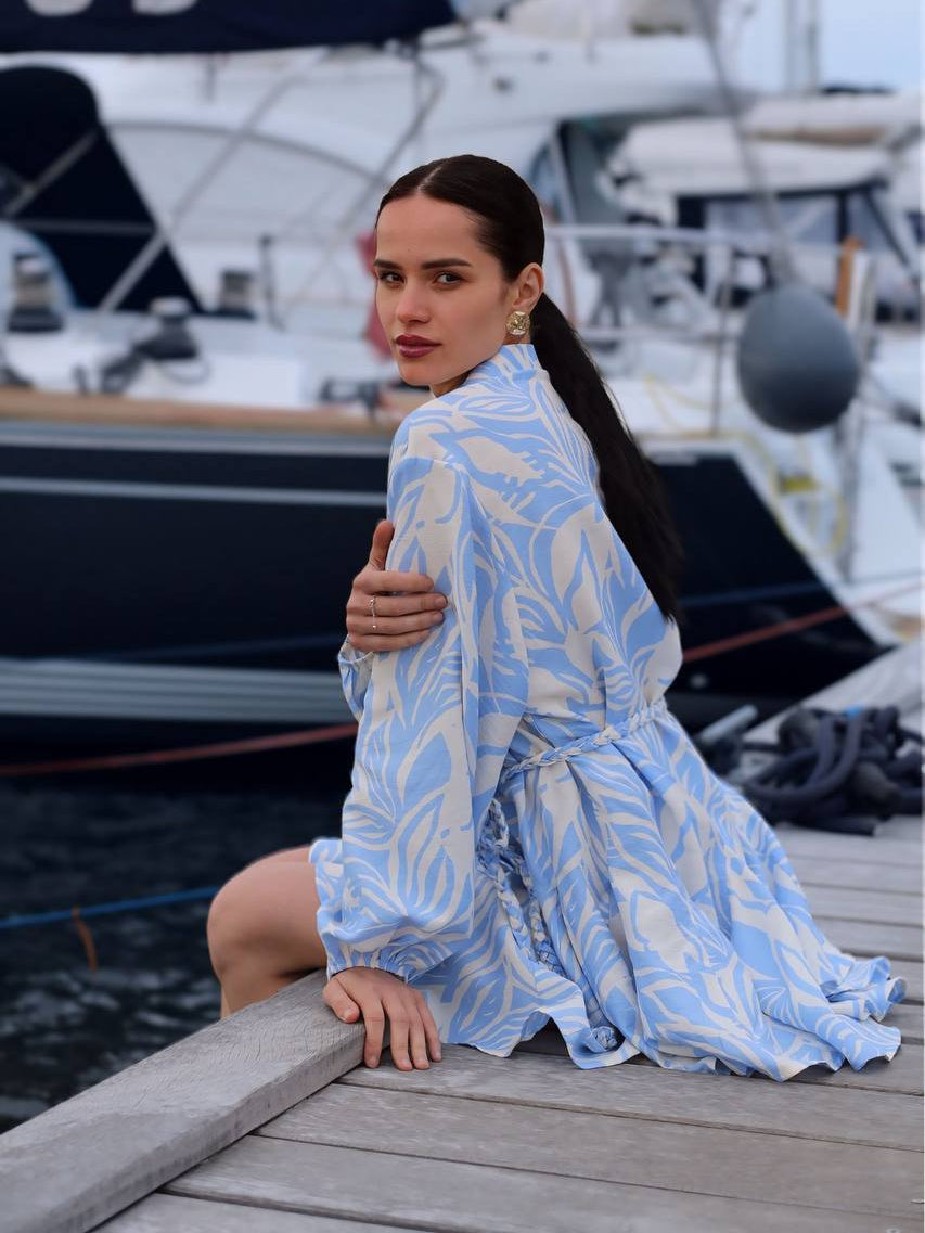 Abito in cotone azzurro