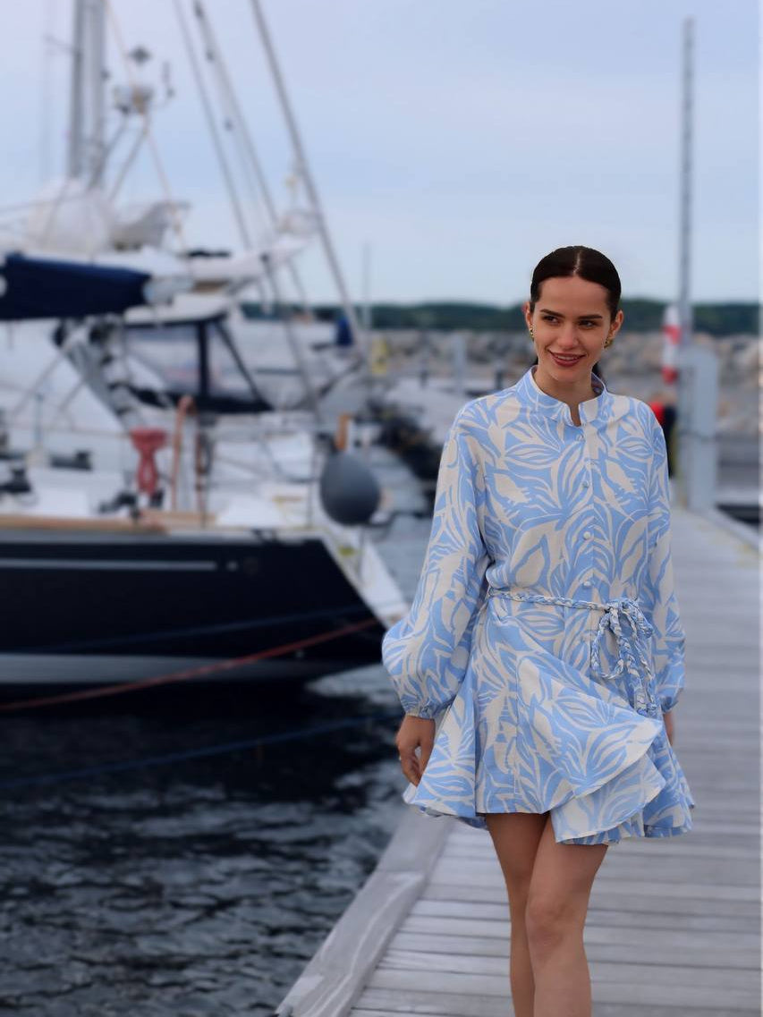 Abito in cotone azzurro