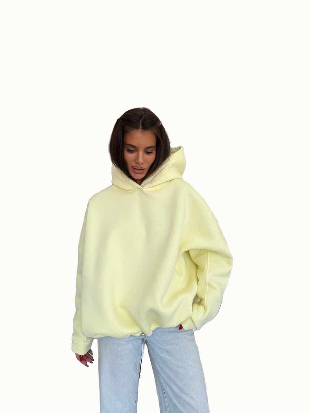 Sweat à capuche oversize en polaire