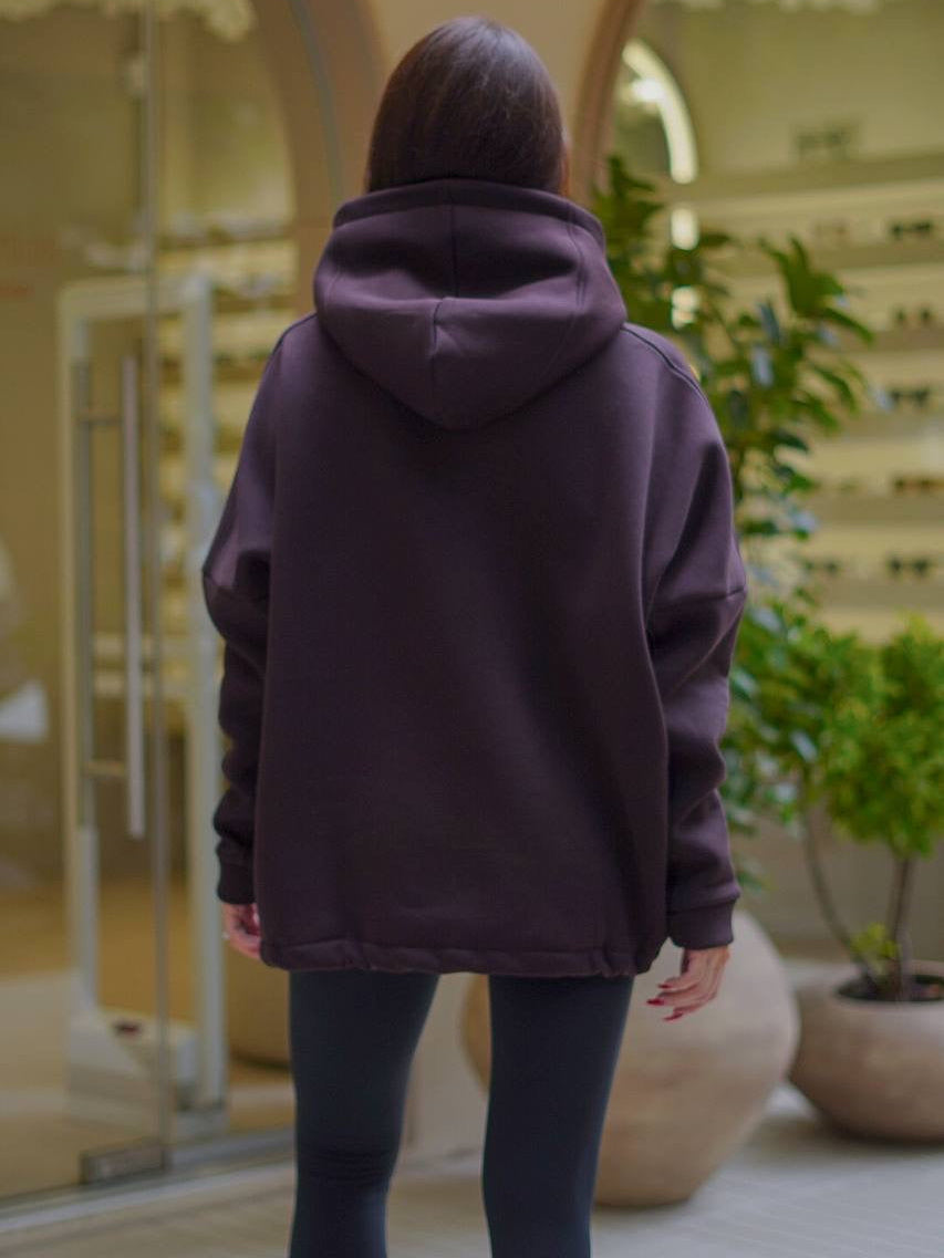 Oversize flīsa hudijs