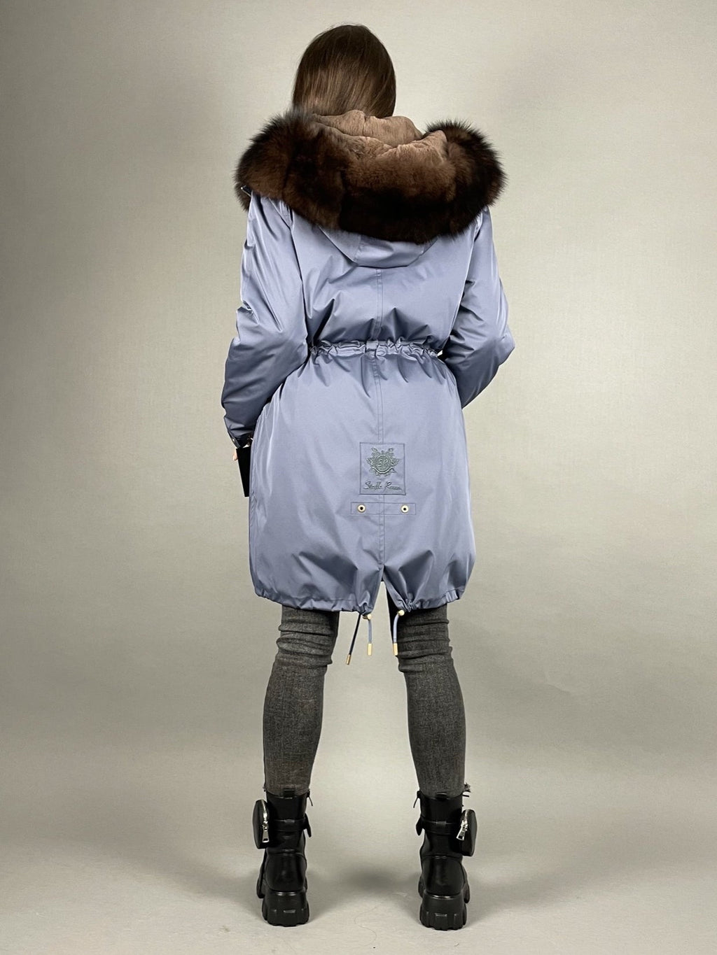 Parka LUX Blue / Brown Fur 95 cm