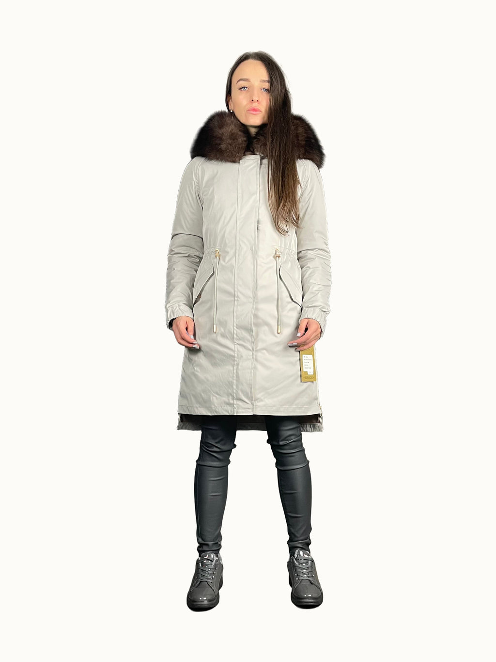 Parka LUX Grey / Brown Fur 95 cm