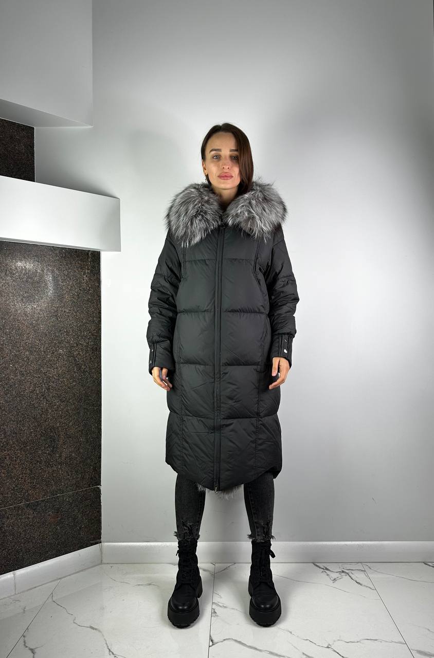 Black/Silver fox Down Jacket Baltic