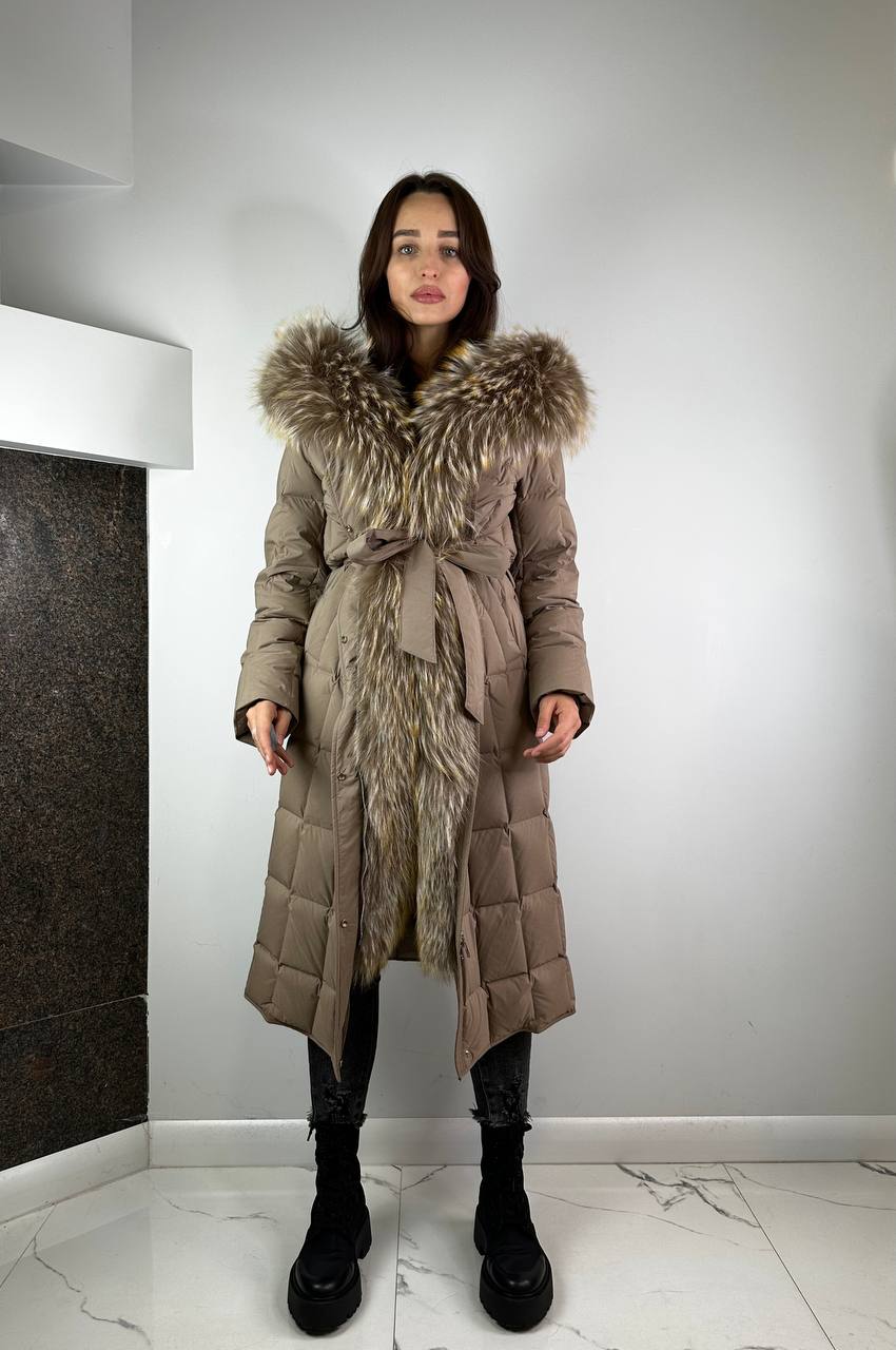 Cappuccino Down jacket for women Baltic 110 cm