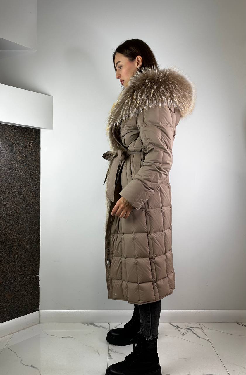 Cappuccino Down jacket for women Baltic 110 cm