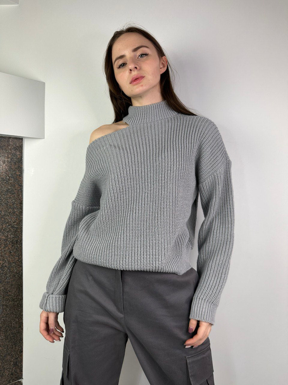 Grey Neck Sweater