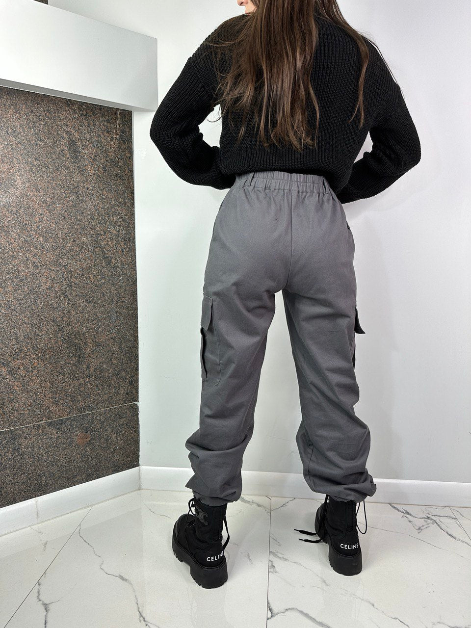 Grey cargo pants